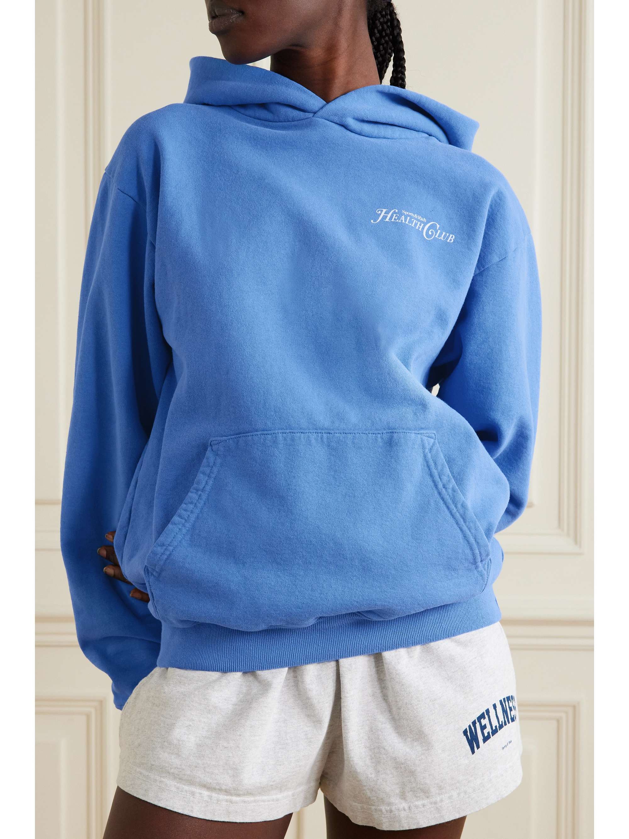 SPORTY & RICH Printed cotton-jersey hoodie