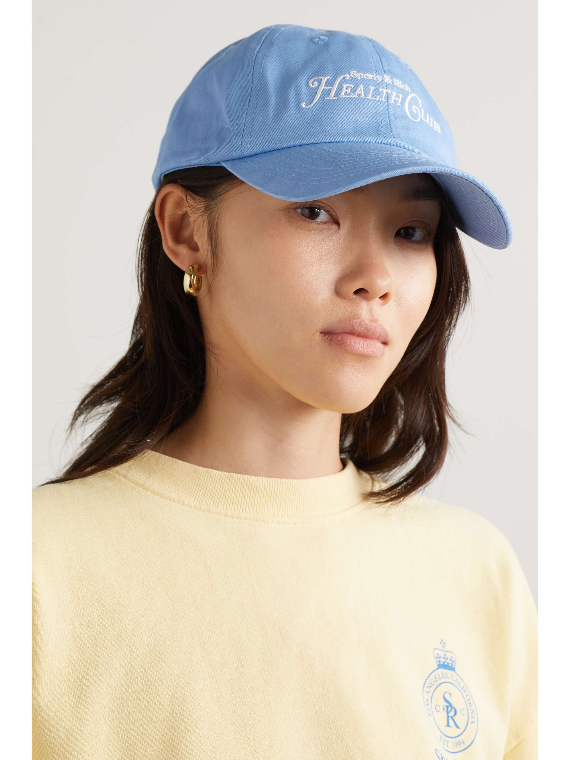 SPORTY & RICH Rizzoli embroidered cotton-twill baseball cap
