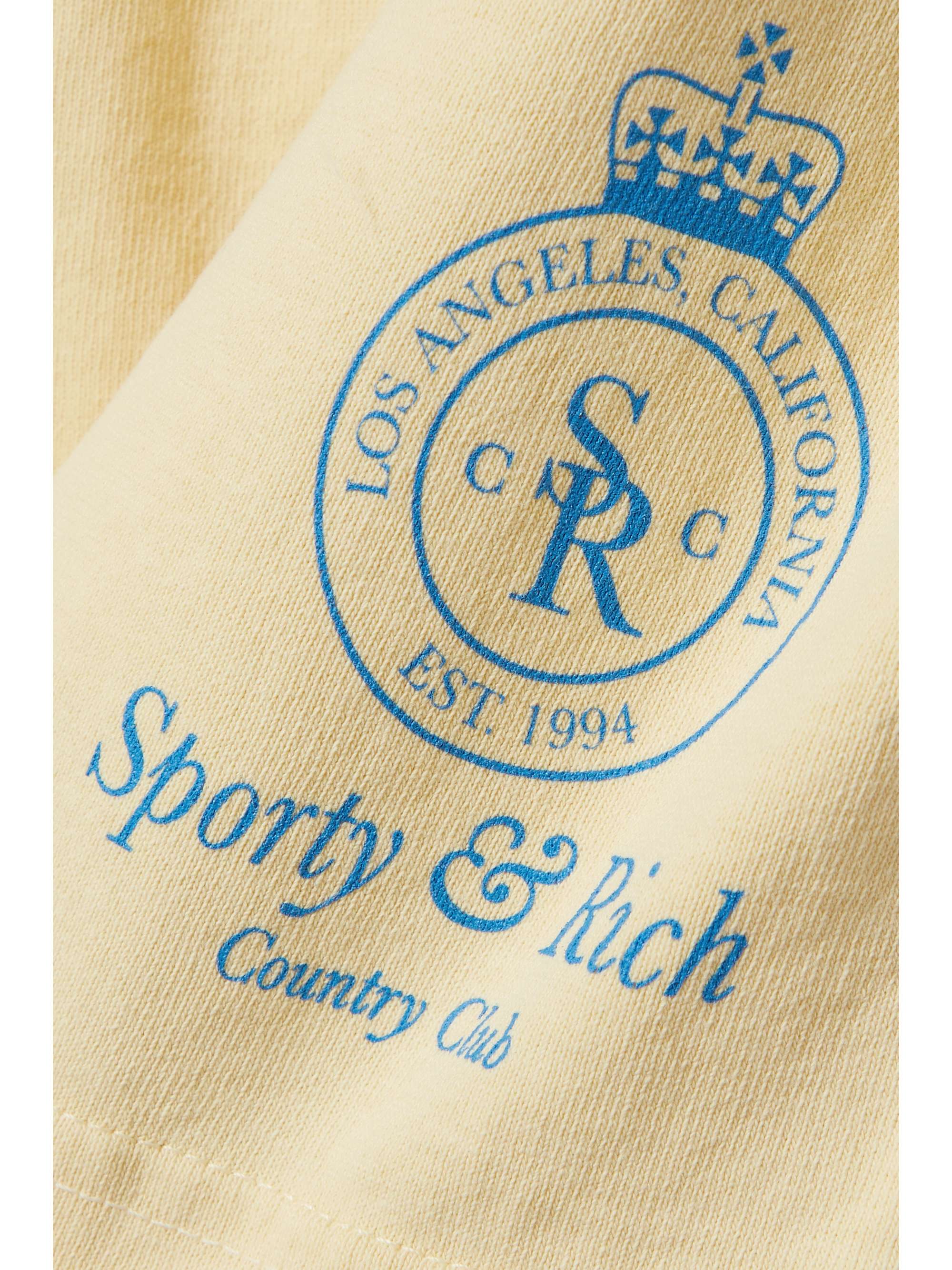 SPORTY & RICH Crown printed cotton-jersey shorts