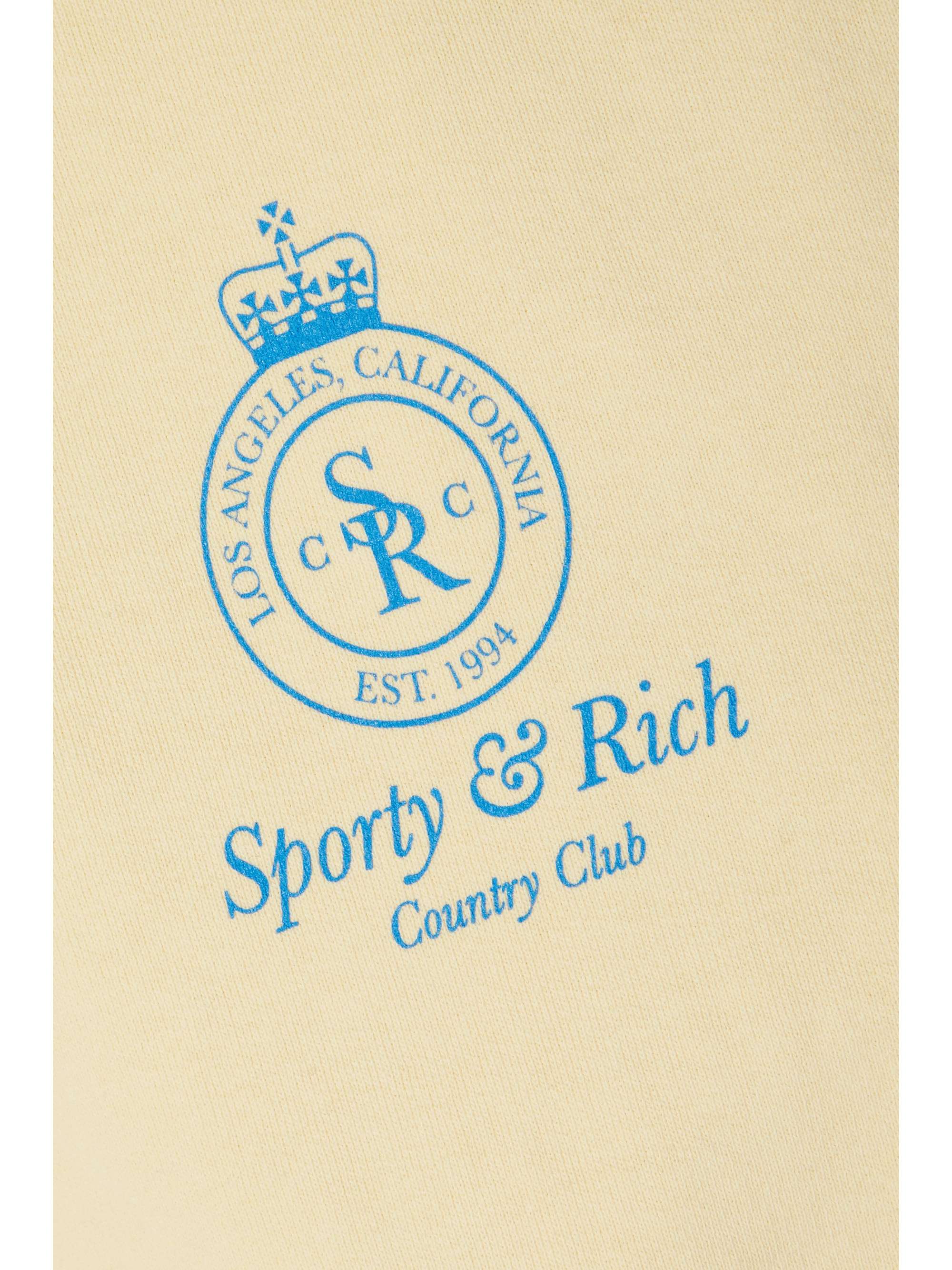 SPORTY & RICH Crown cropped printed cotton-jersey sweatshirt
