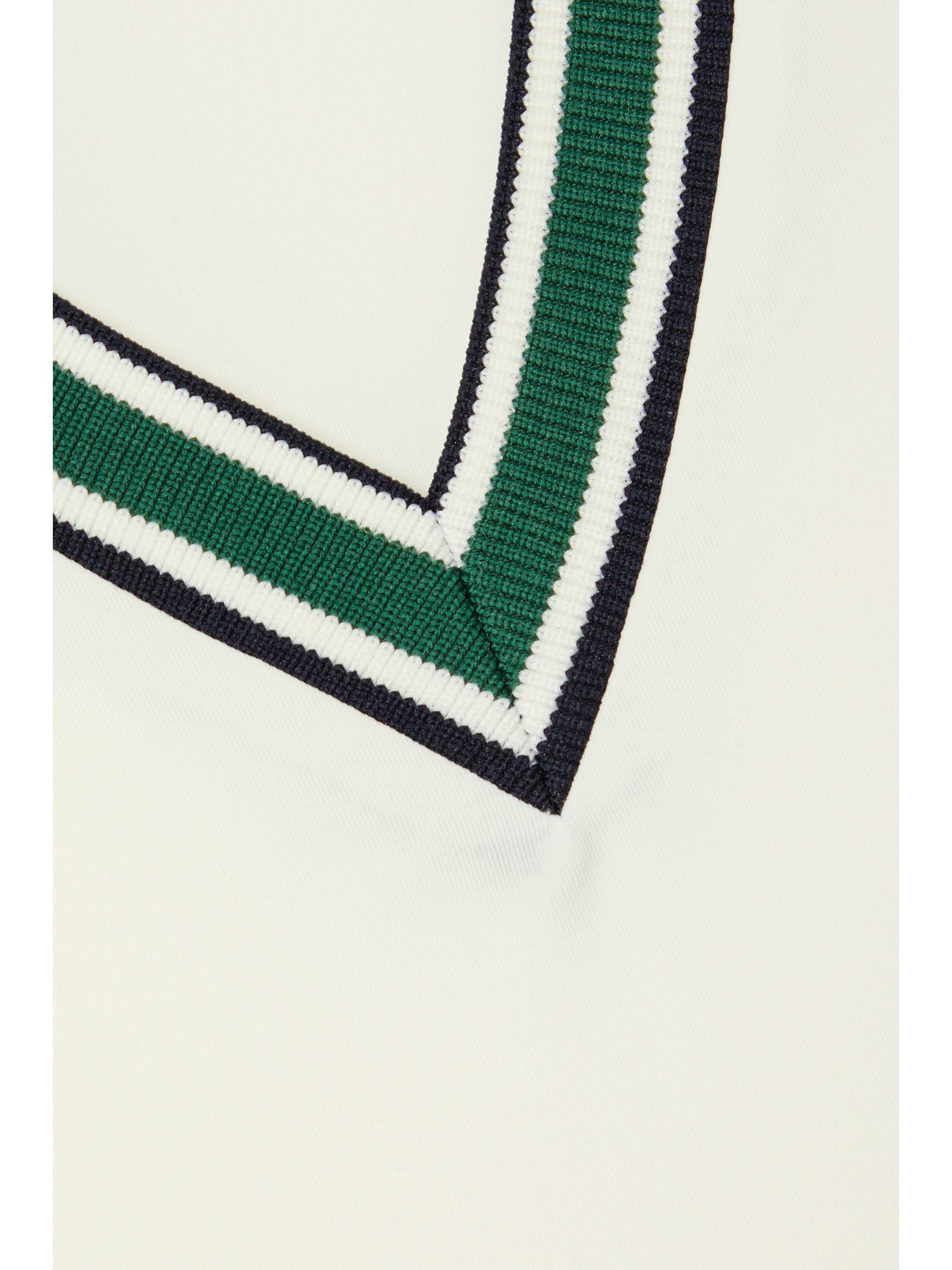 TORY SPORT Pleated striped stretch-jersey tennis dress