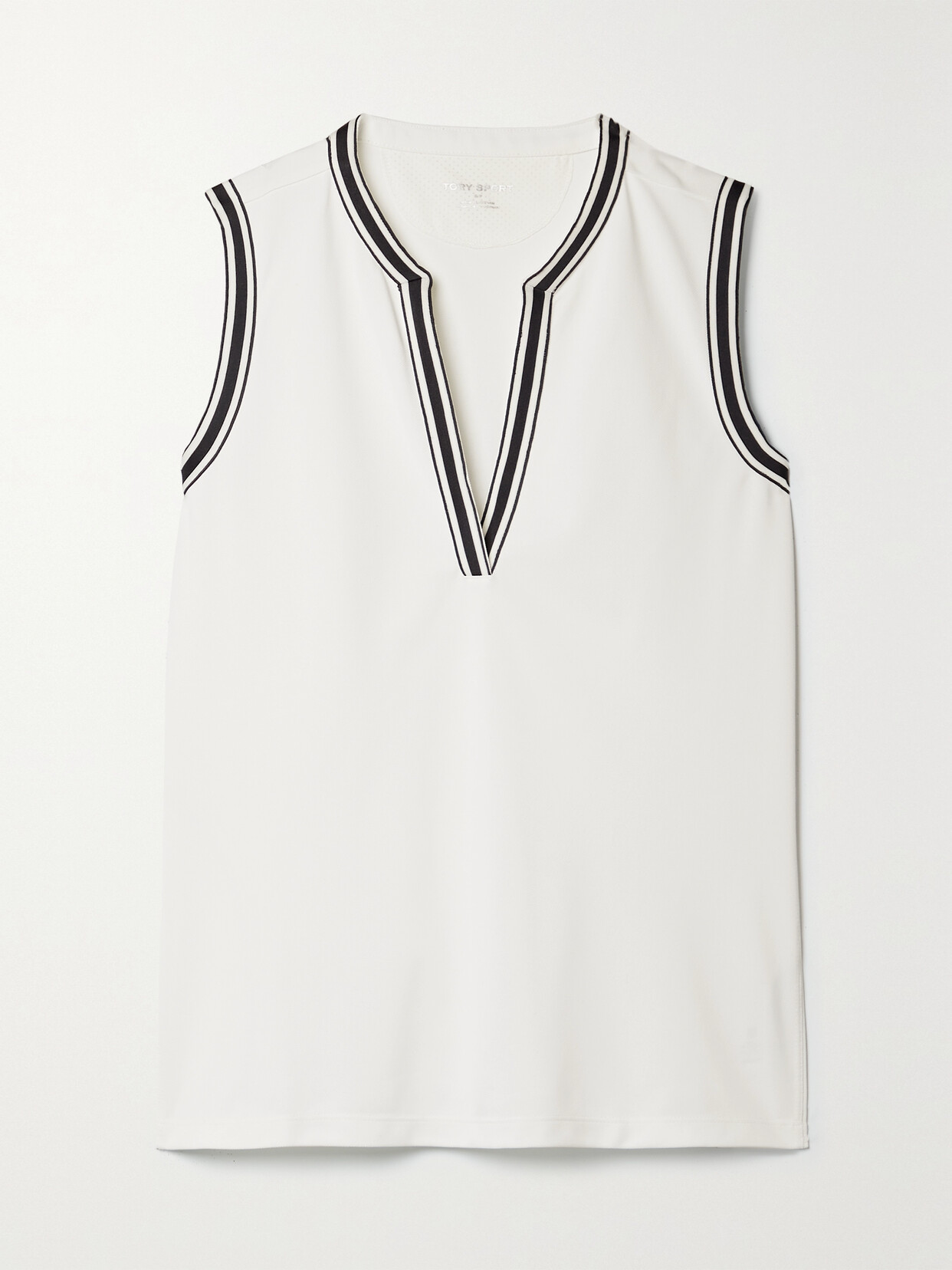 Tory Sport Sleeveless Tunic Top Snow White/ Tory Navy Xs In White