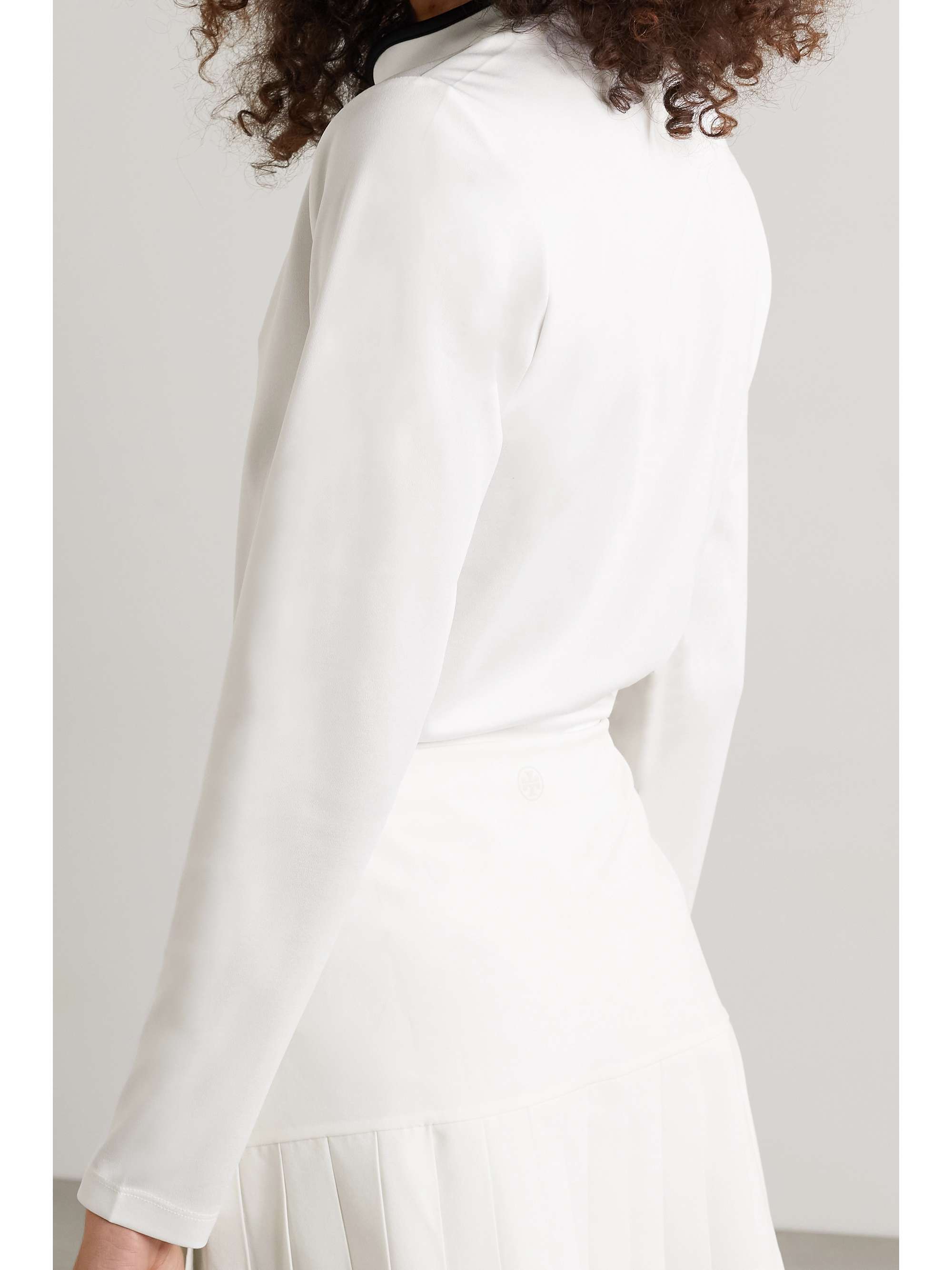 TORY SPORT Two-tone stretch-jersey top