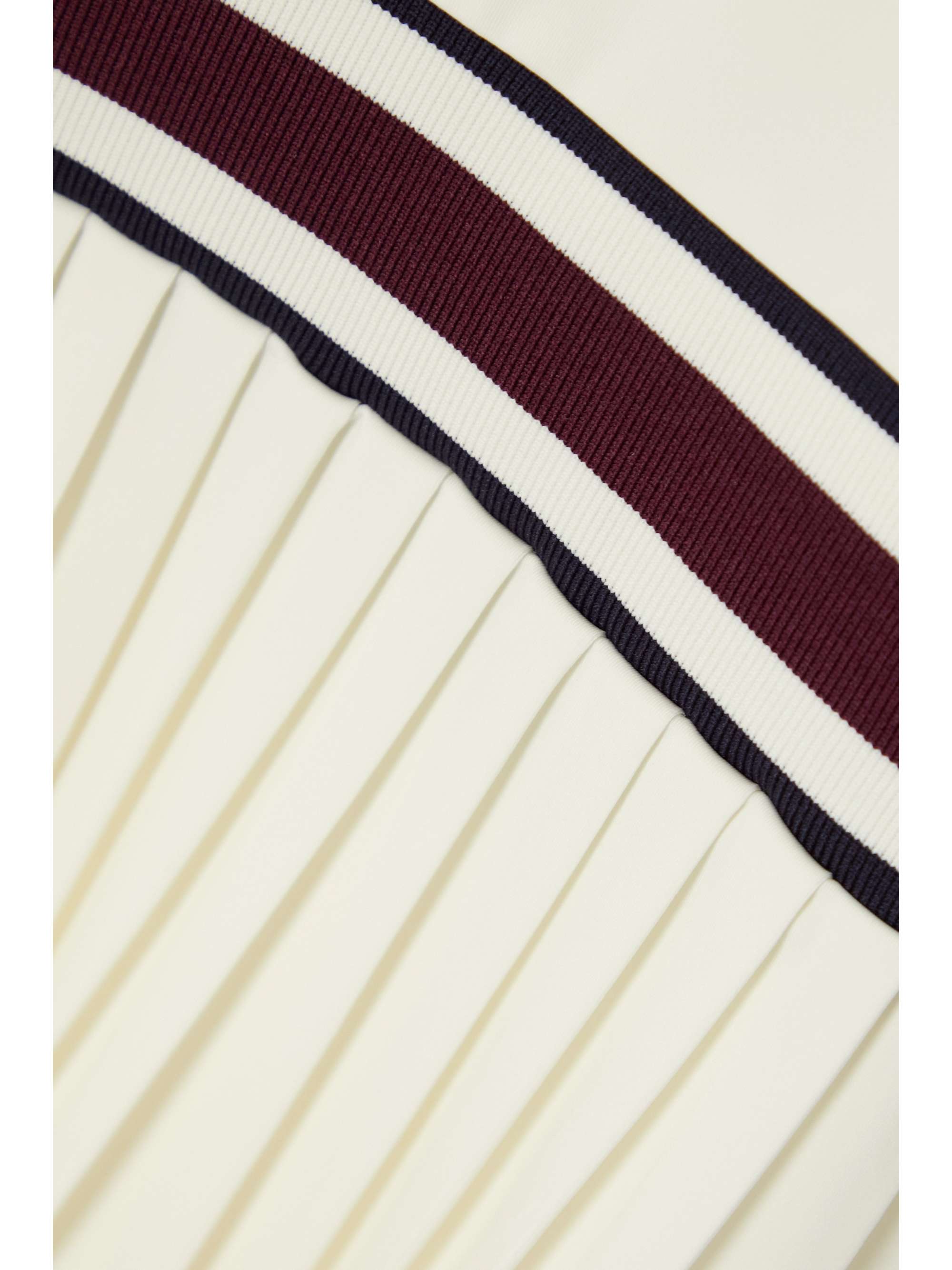 TORY SPORT Striped pleated stretch-jersey tennis dress