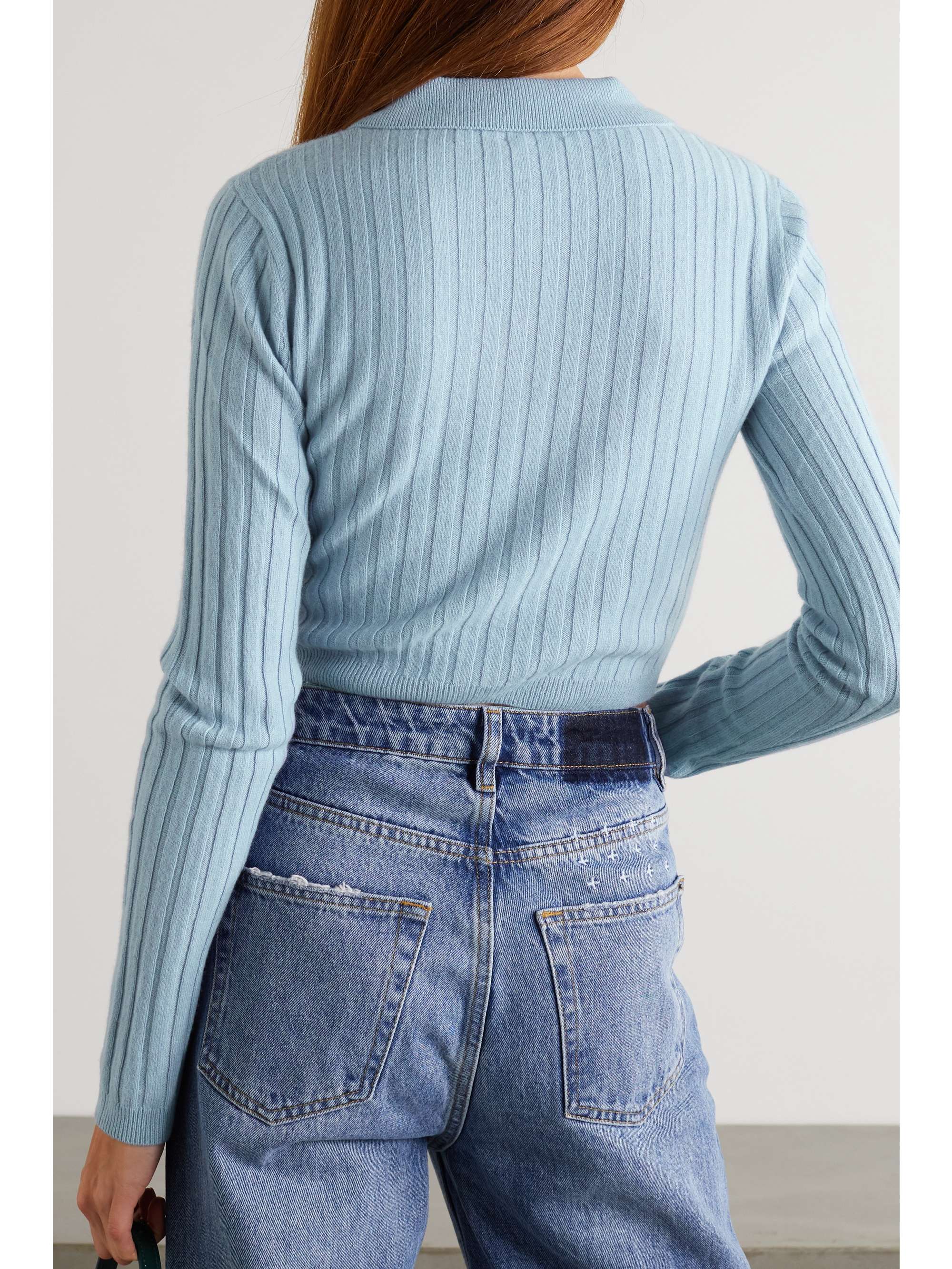 Blue Clancey cropped ribbed recycled 