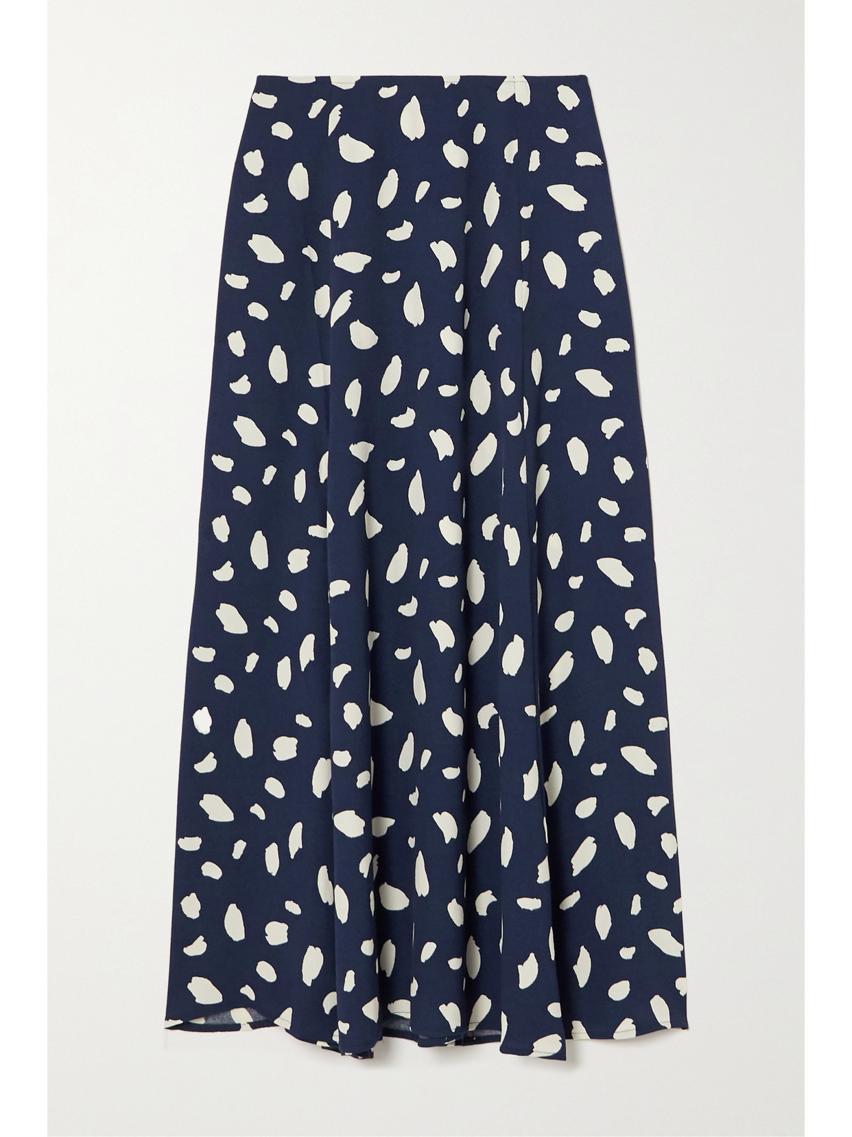 Reformation Womens Splatter Zoe High-waist Woven Midi Skirt 12 In Blue