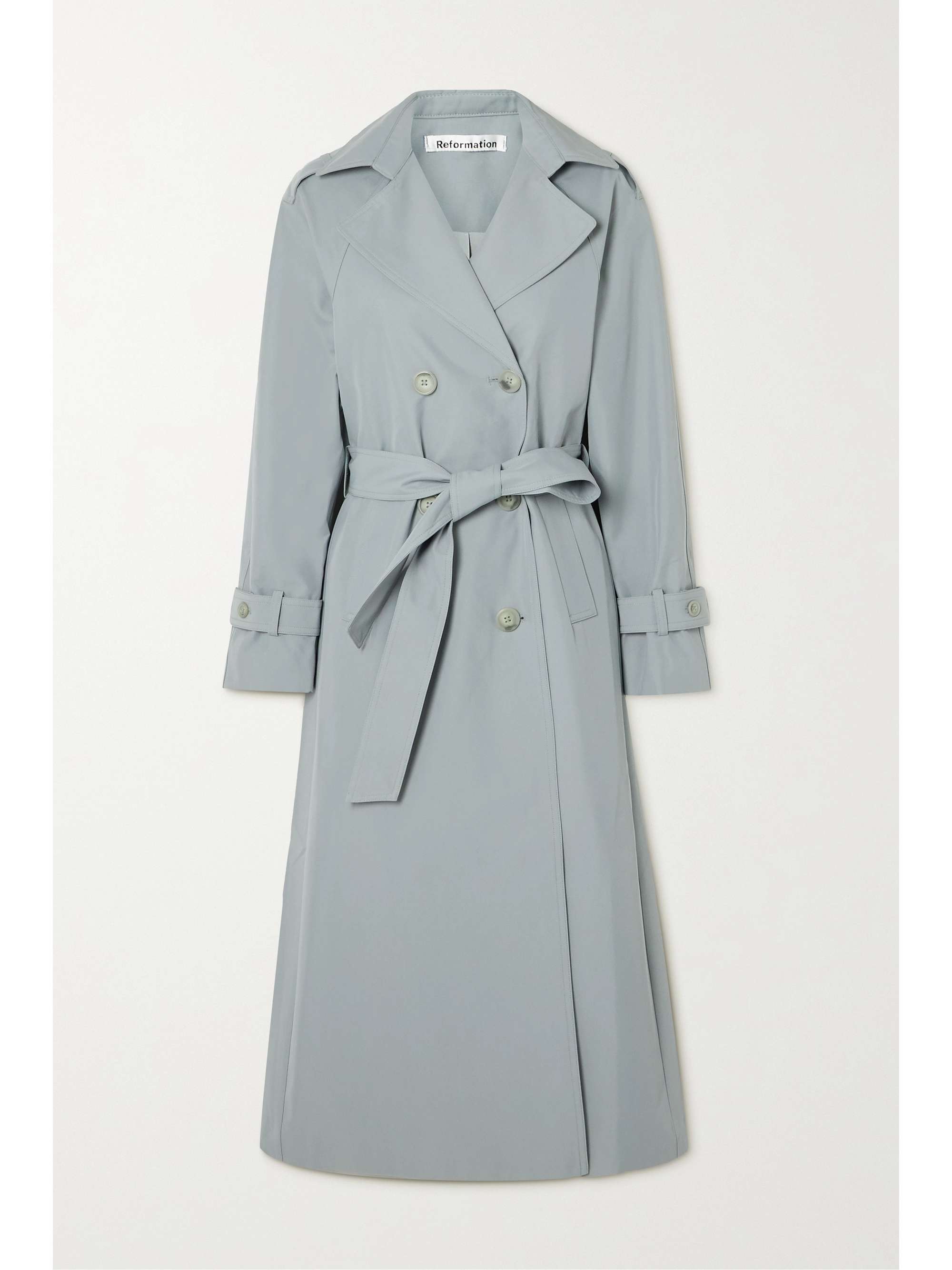 gray trench coat