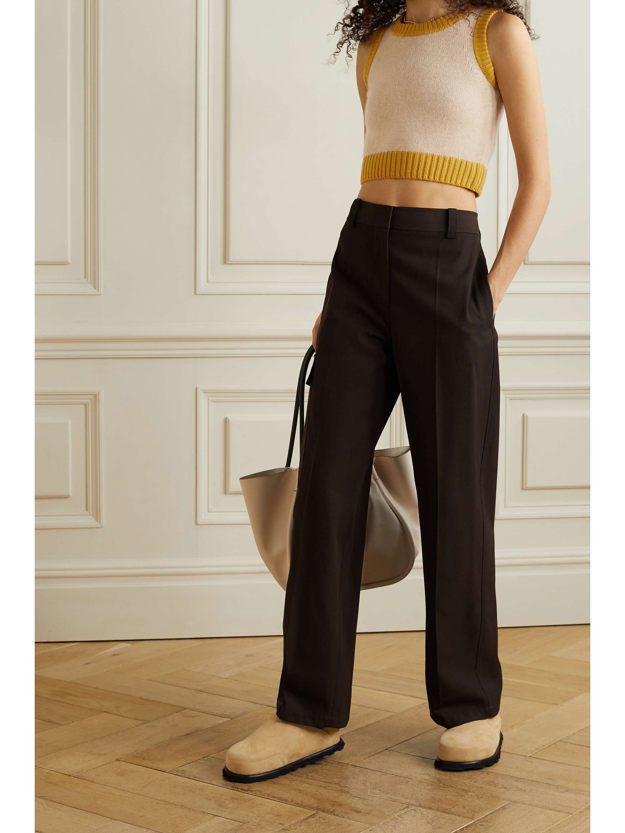 RACIL New York cropped two-tone cashmere tank
