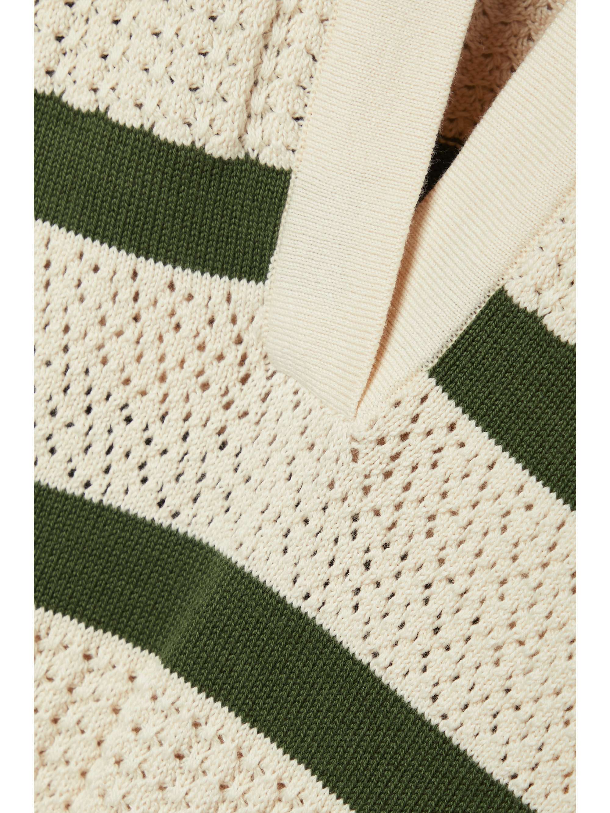 + NET SUSTAIN Rise And Shine striped open-knit Pima cotton sweater