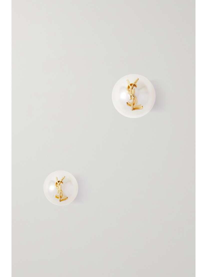 Saint Laurent tone Faux Pearl Earrings