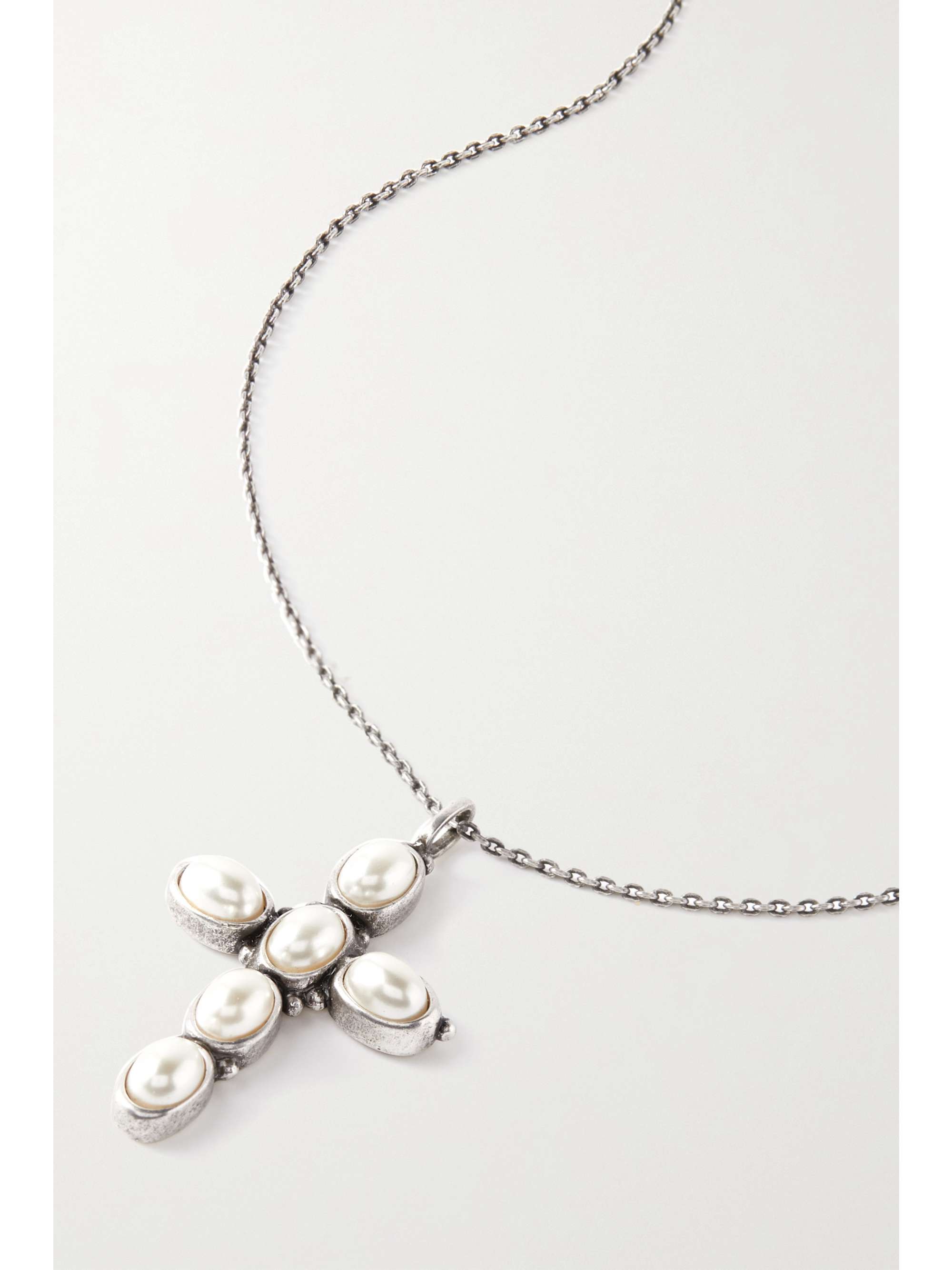 Silver Silver-tone faux pearl necklace 