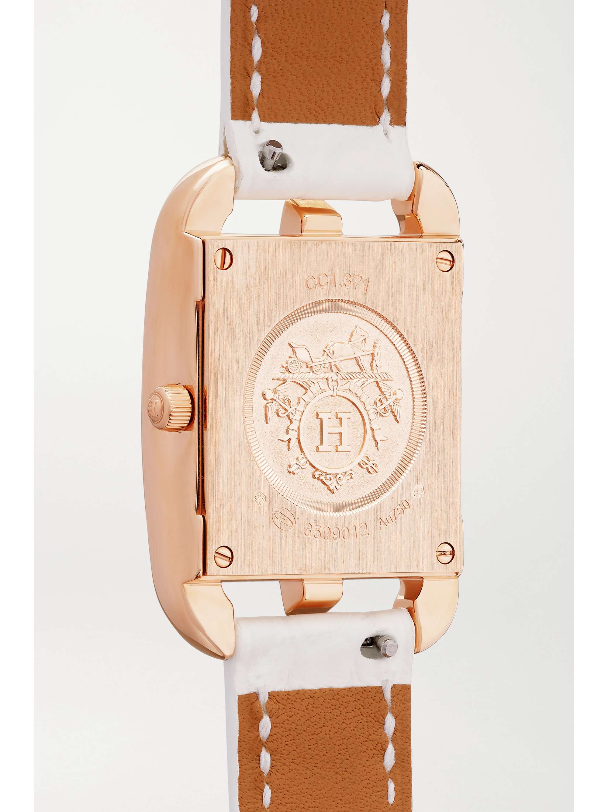 HERMÈS TIMEPIECES Montre en or rose 18 carats (750/1000), nacre et diamants à bracelet en alligator Cape Cod Small, 31 mm