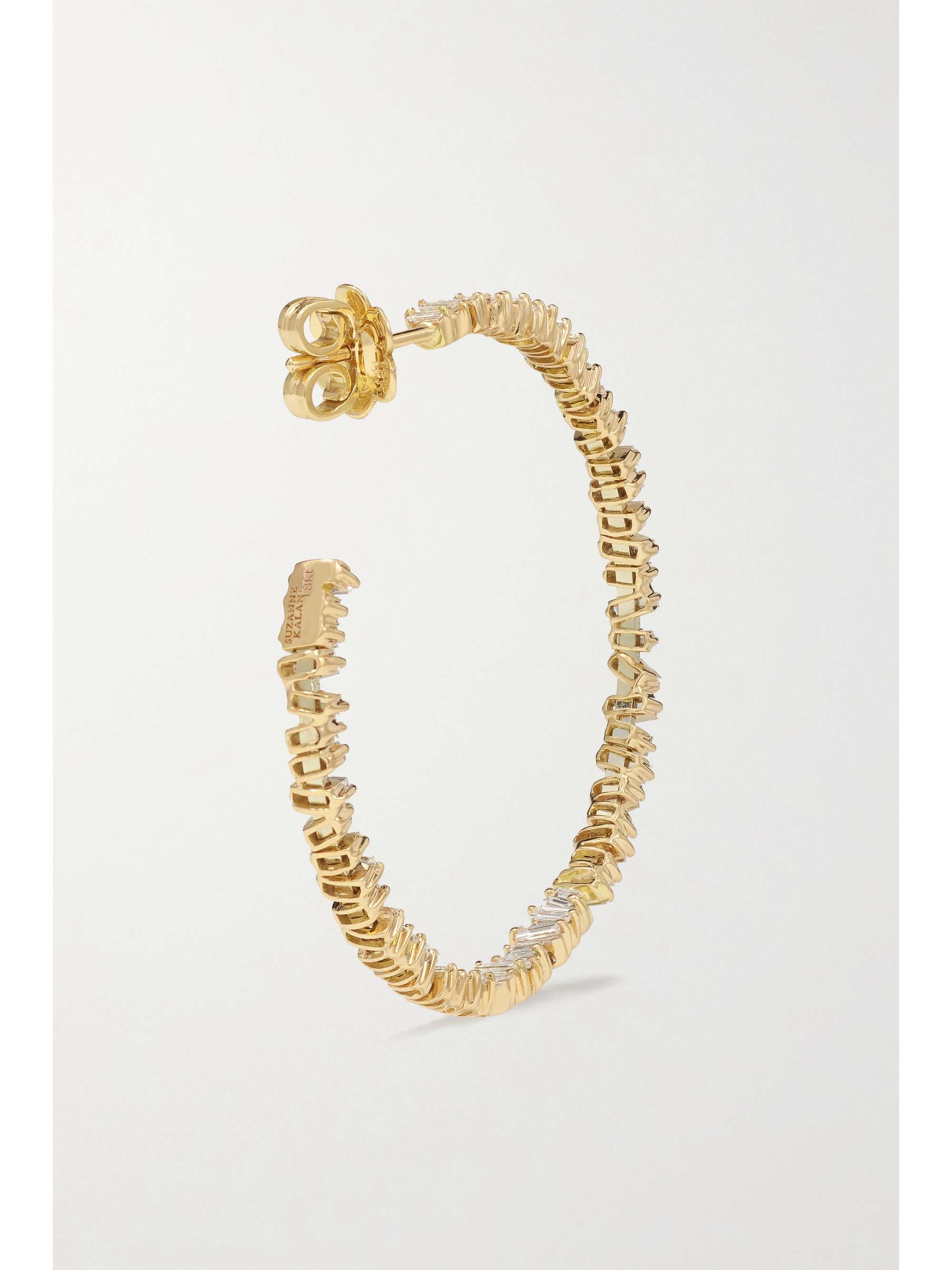 SUZANNE KALAN 18-karat rose gold diamond hoop earrings