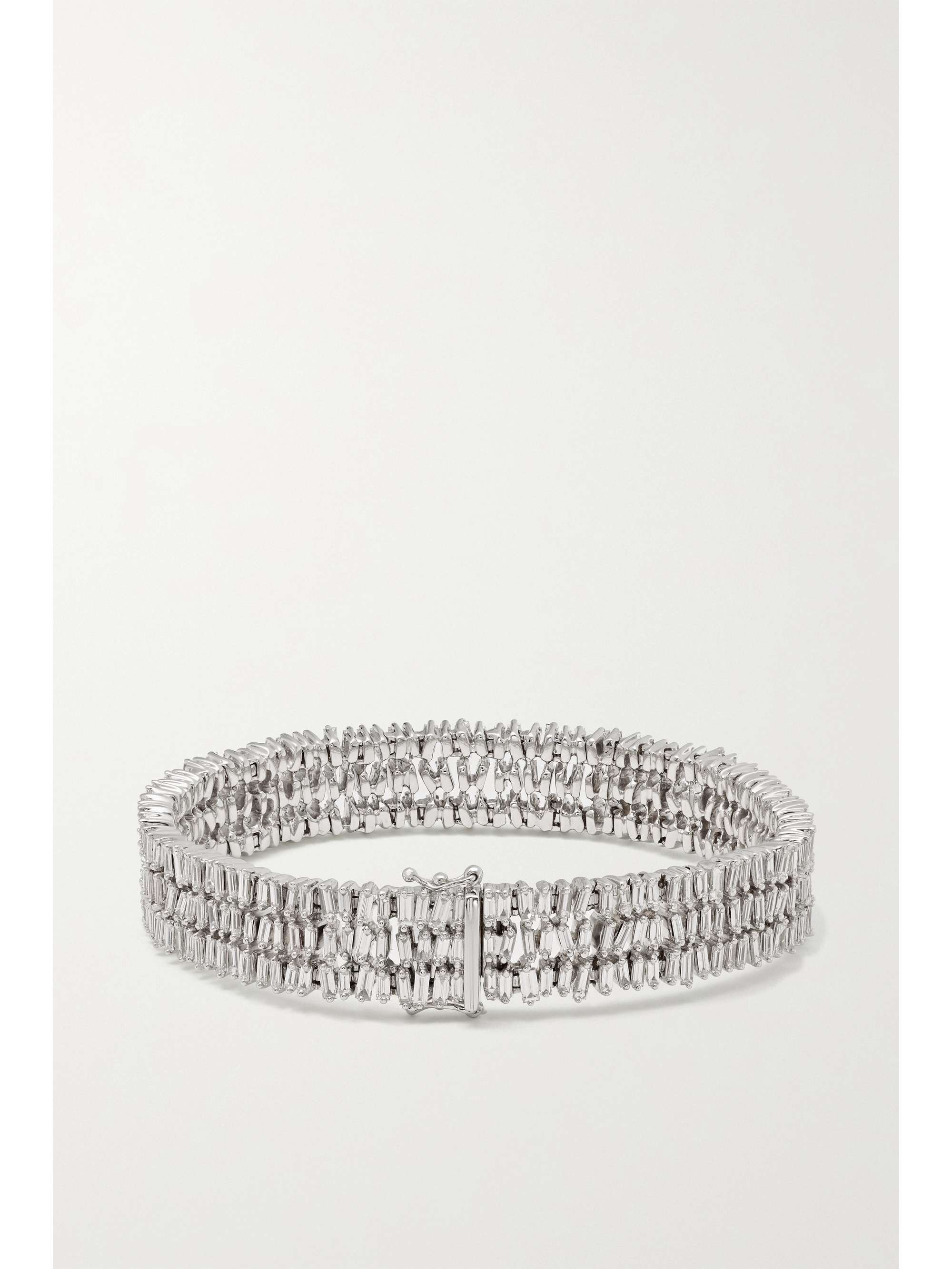 SUZANNE KALAN 18-karat white gold diamond bracelet