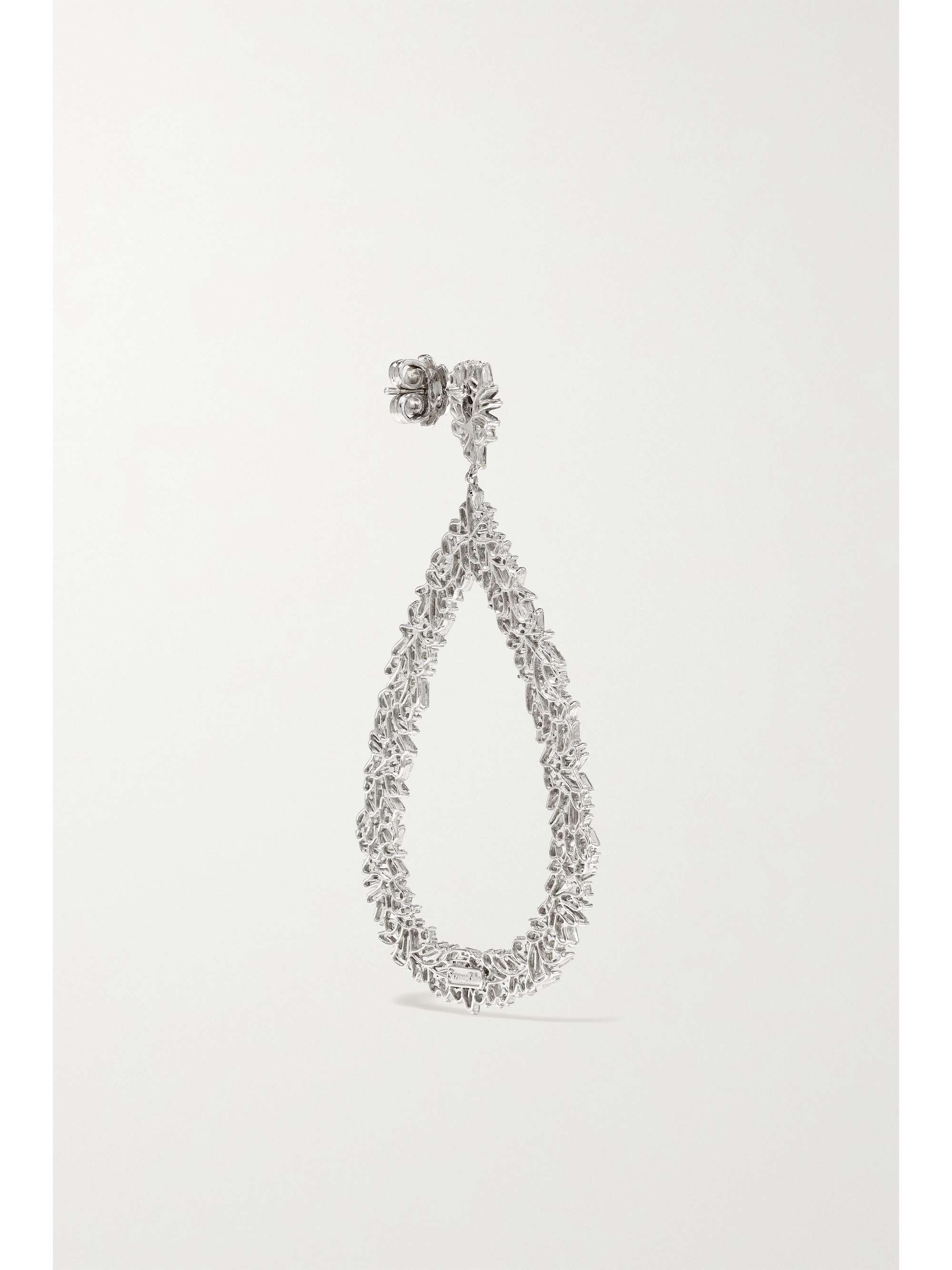 SUZANNE KALAN 18-karat white gold diamond earrings