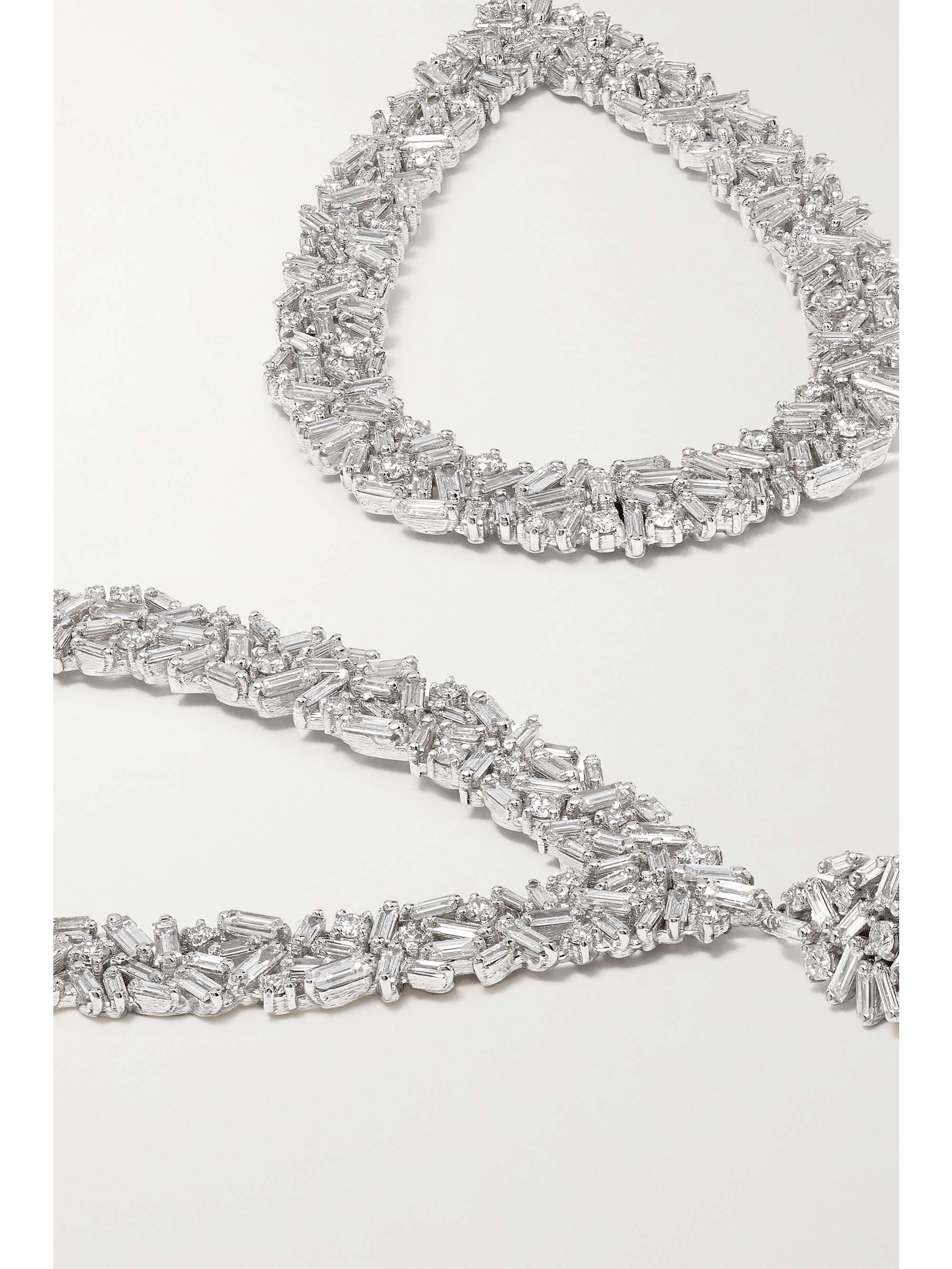SUZANNE KALAN 18-karat white gold diamond earrings
