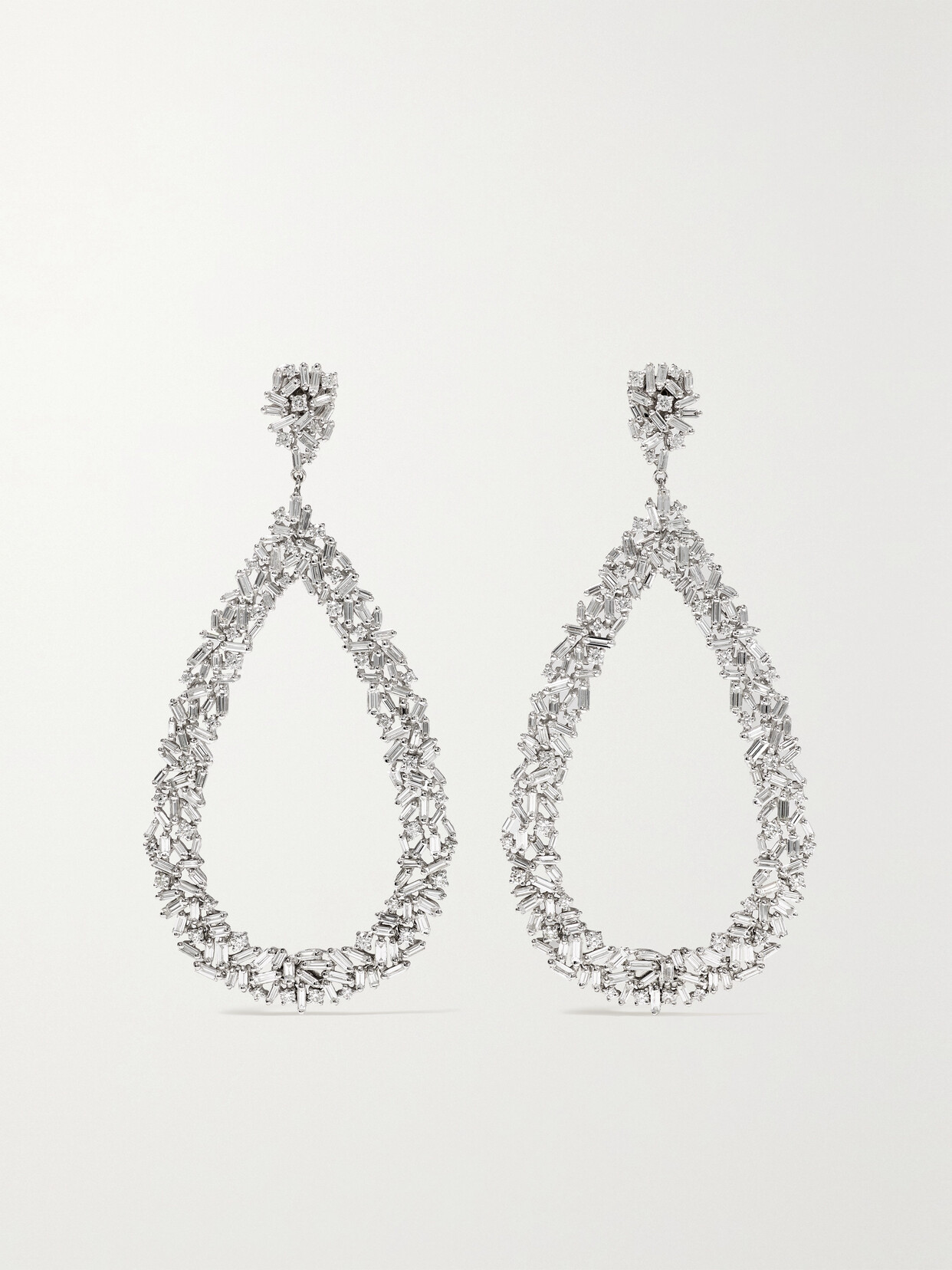 Suzanne Kalan 18-karat White Gold Diamond Earrings