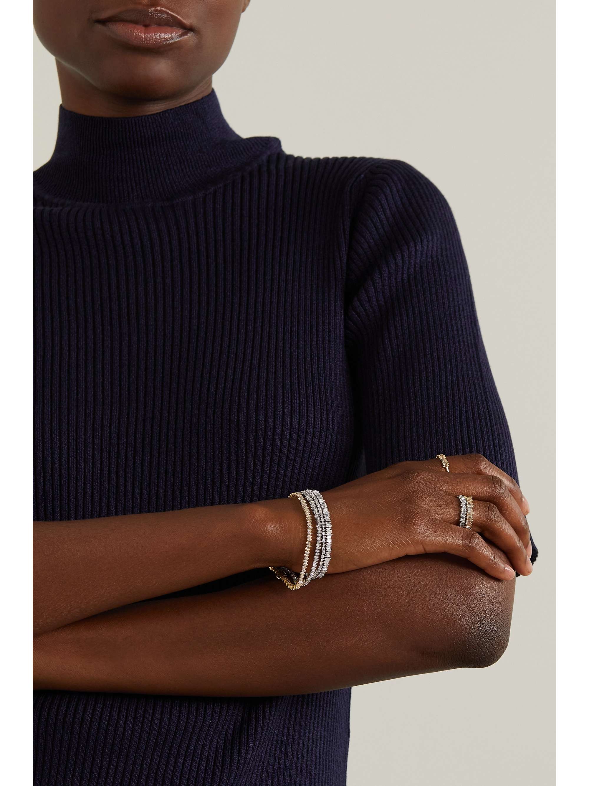SUZANNE KALAN 18-karat white gold diamond bracelet