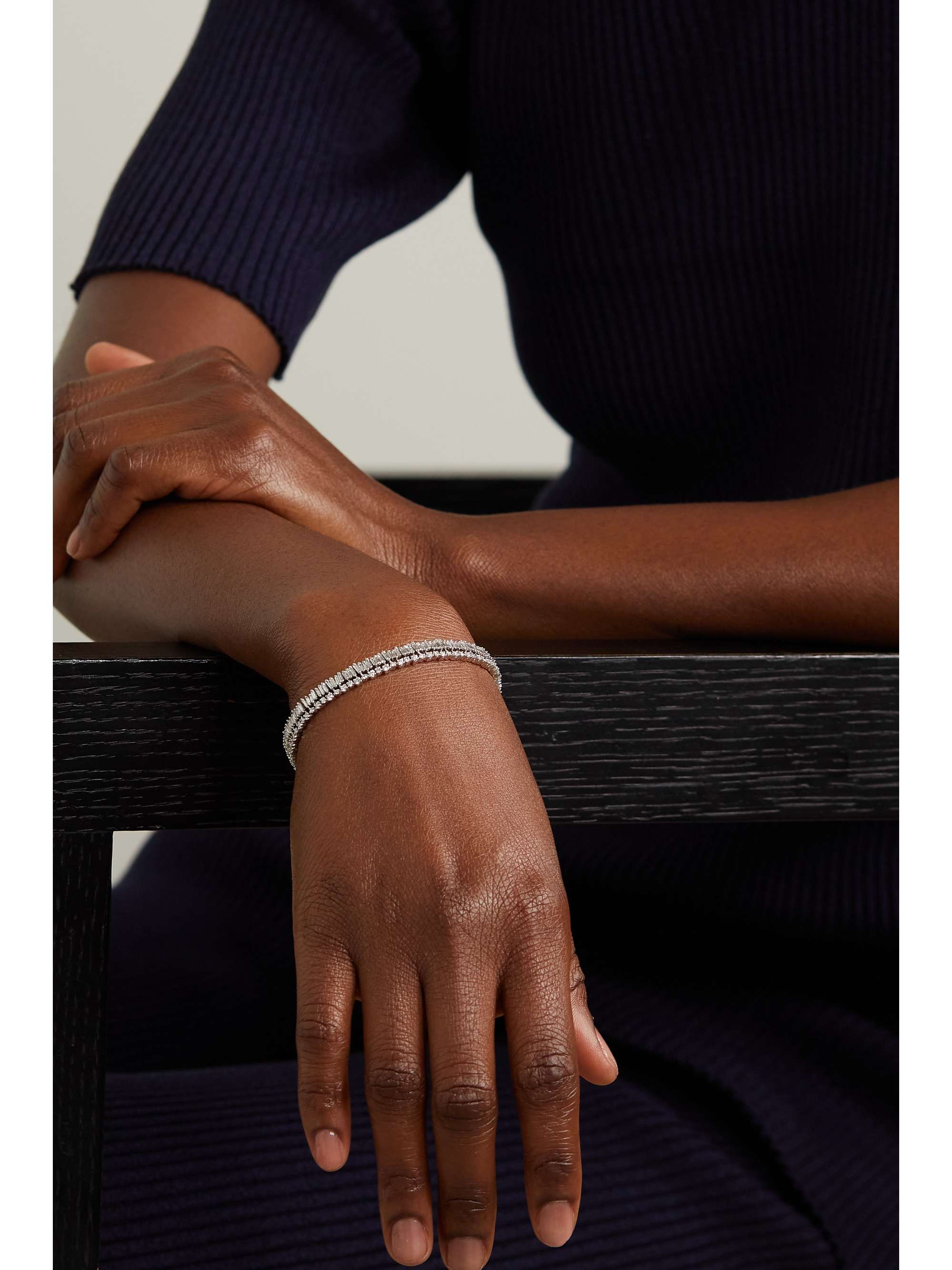 SUZANNE KALAN 18-karat white gold diamond bracelet