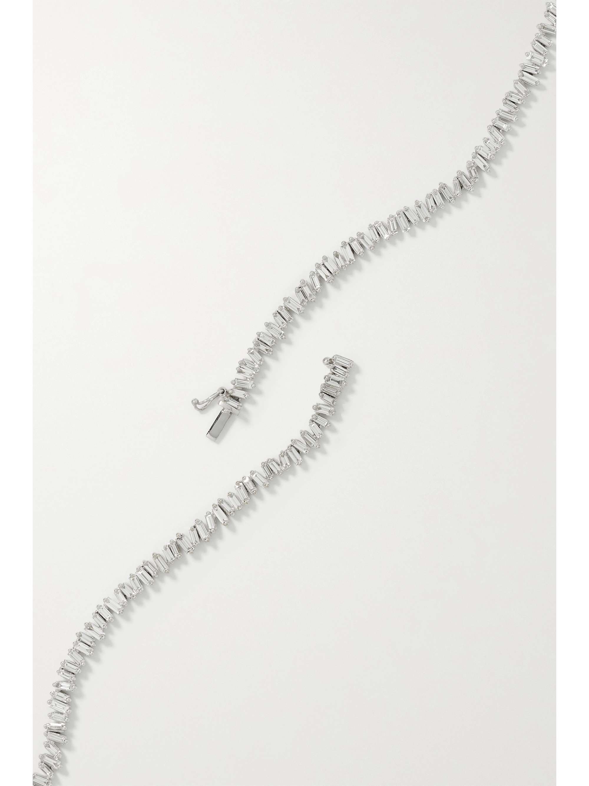 SUZANNE KALAN 18-karat white gold diamond necklace