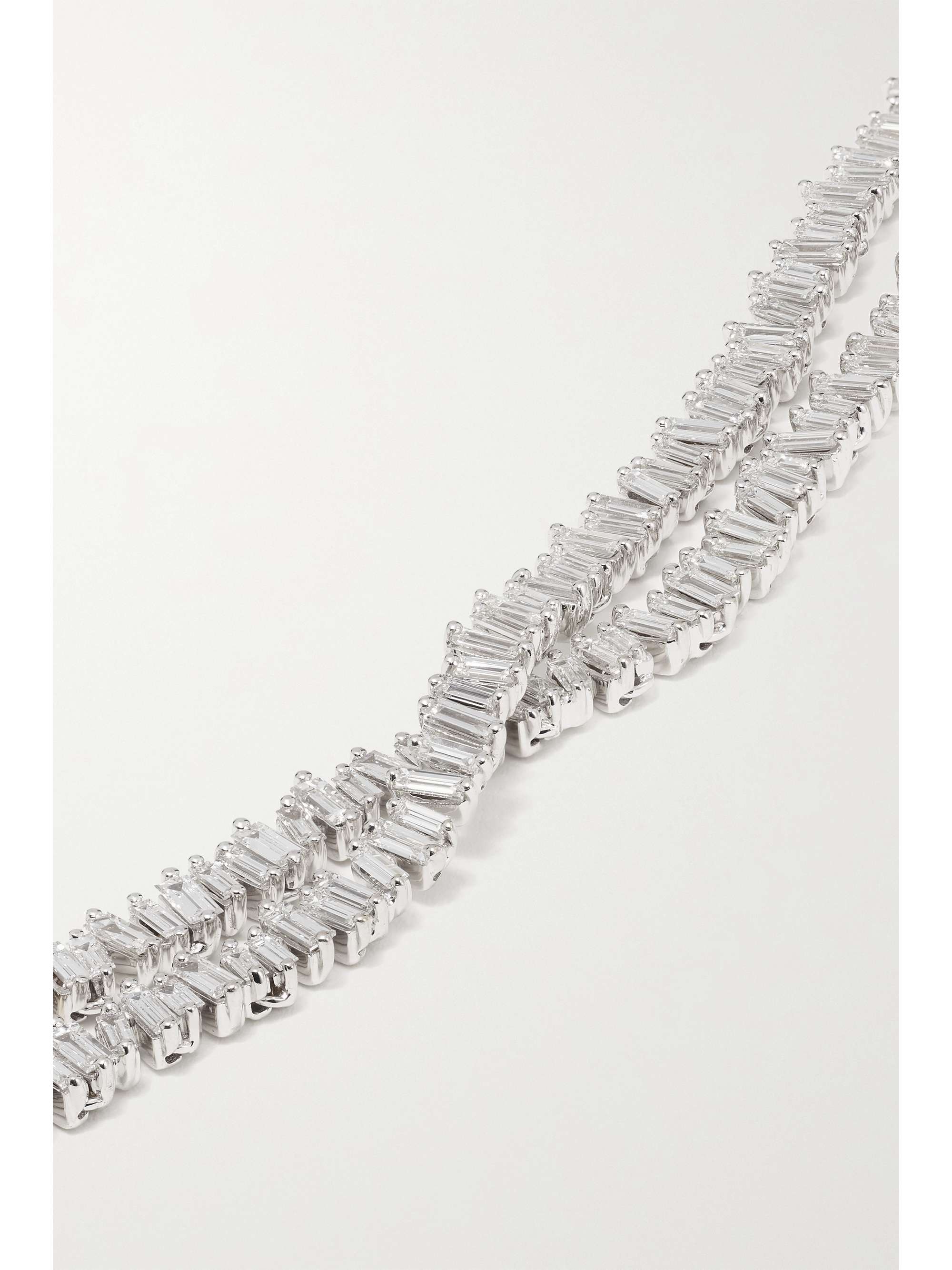 SUZANNE KALAN 18-karat white gold diamond necklace
