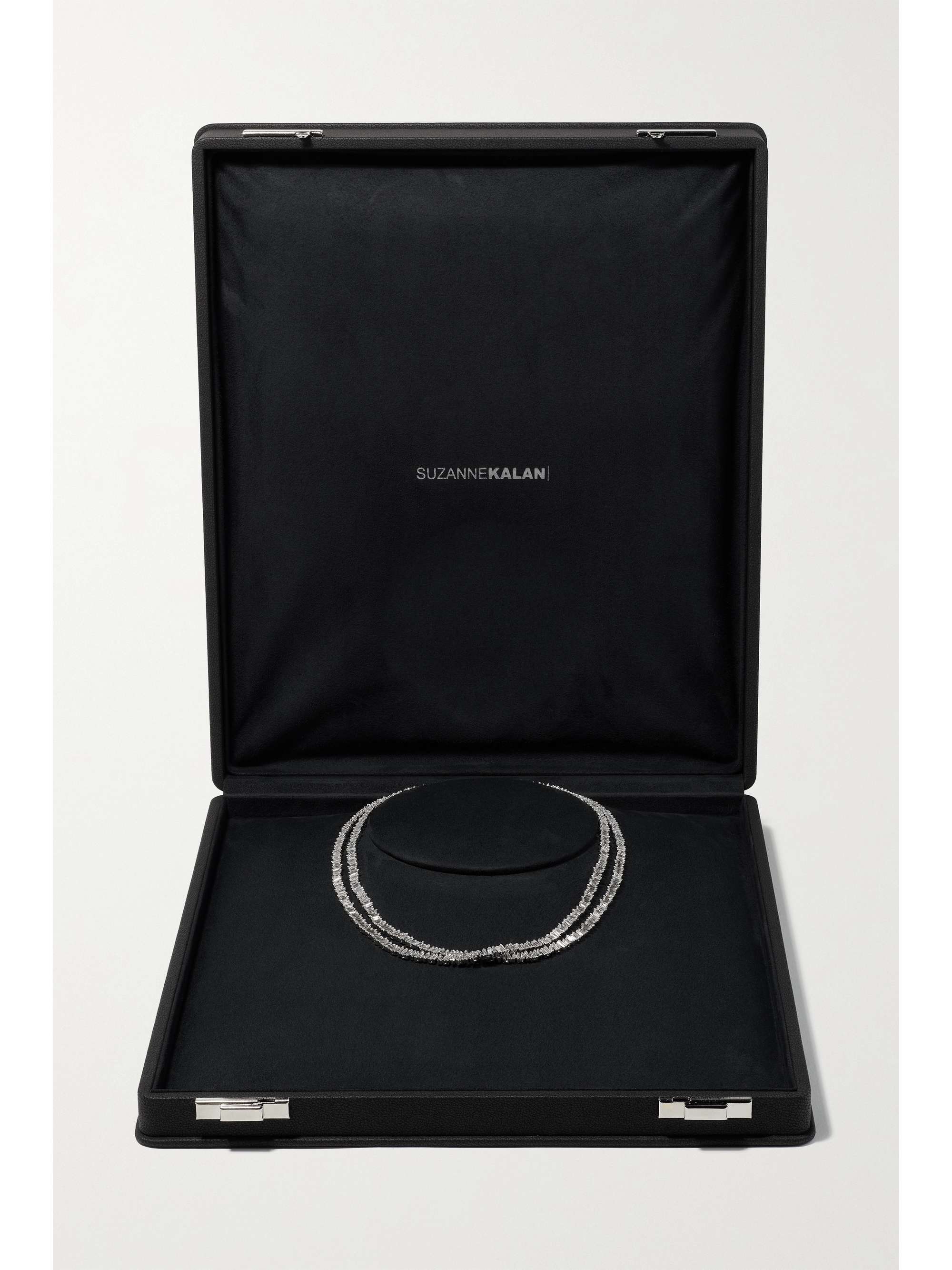 SUZANNE KALAN 18-karat white gold diamond necklace