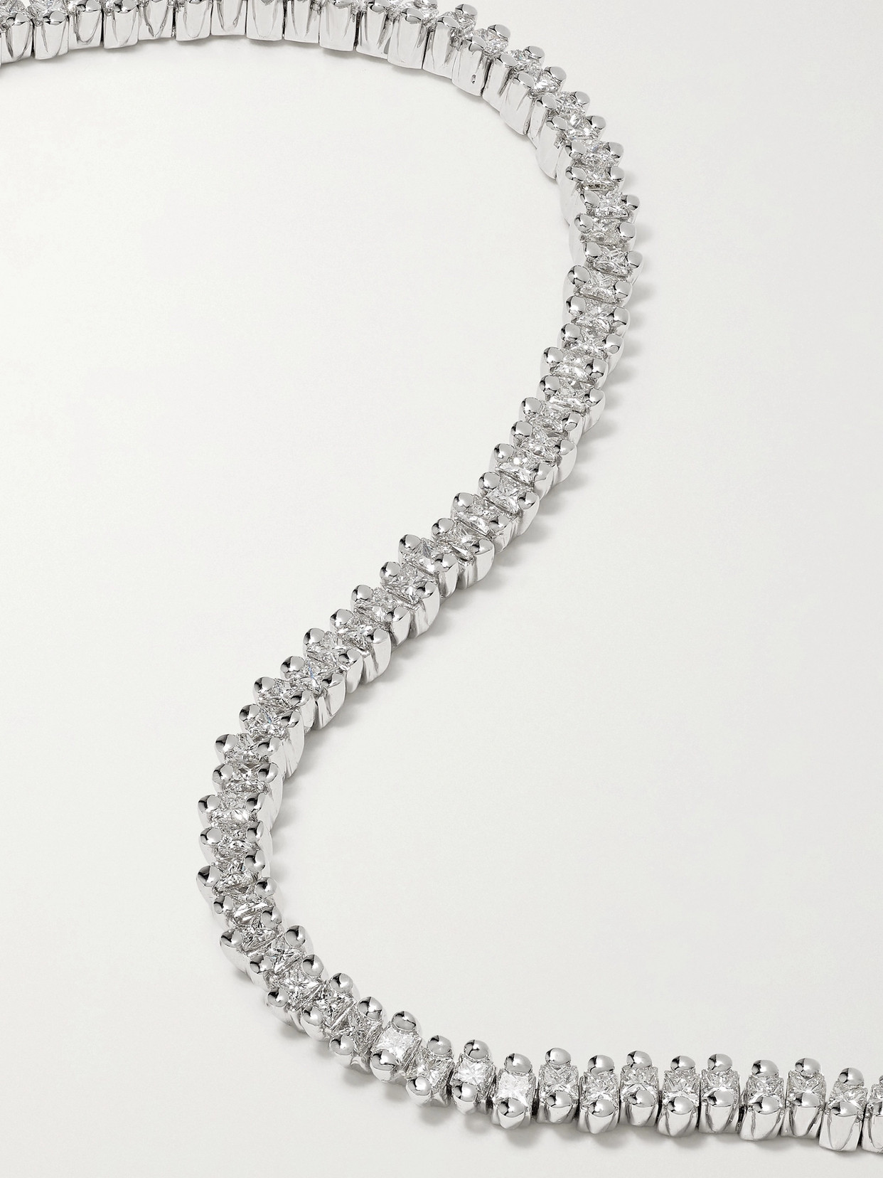 Shop Suzanne Kalan 18-karat White Gold Diamond Tennis Bracelet