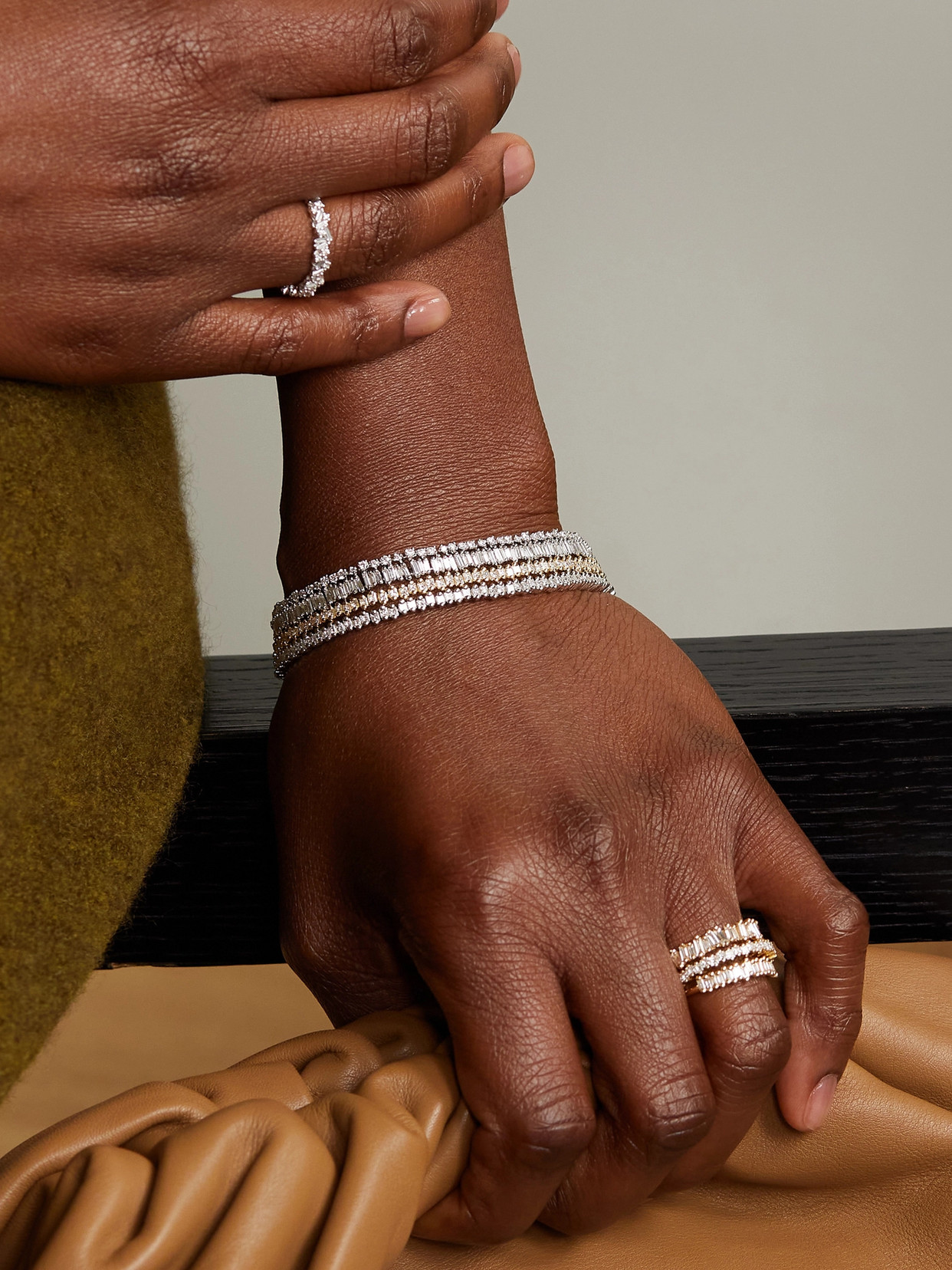 Suzanne Kalan 18-karat White Gold Diamond Tennis Bracelet In Gold