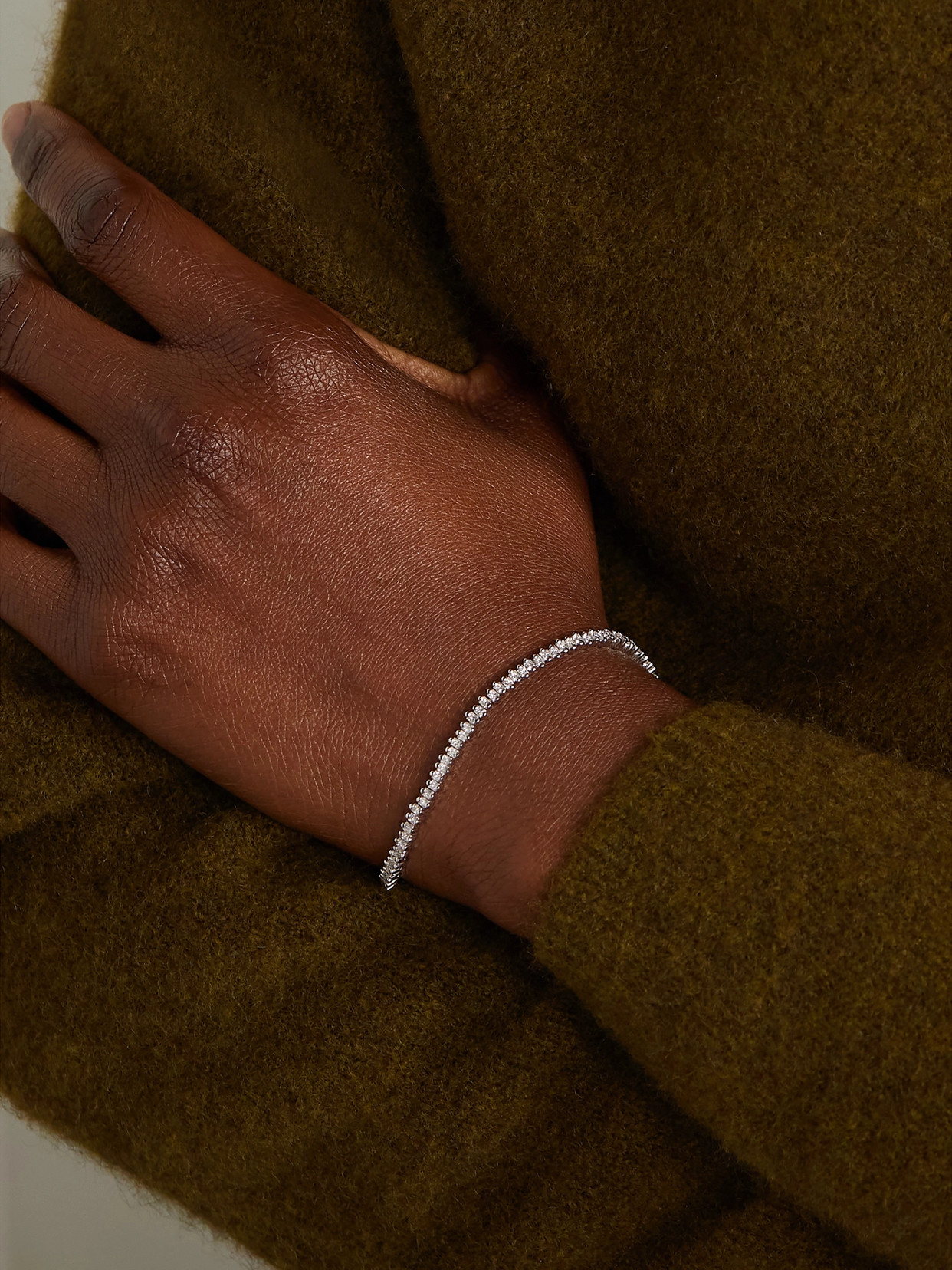 Suzanne Kalan 18-karat White Gold Diamond Tennis Bracelet In Gold