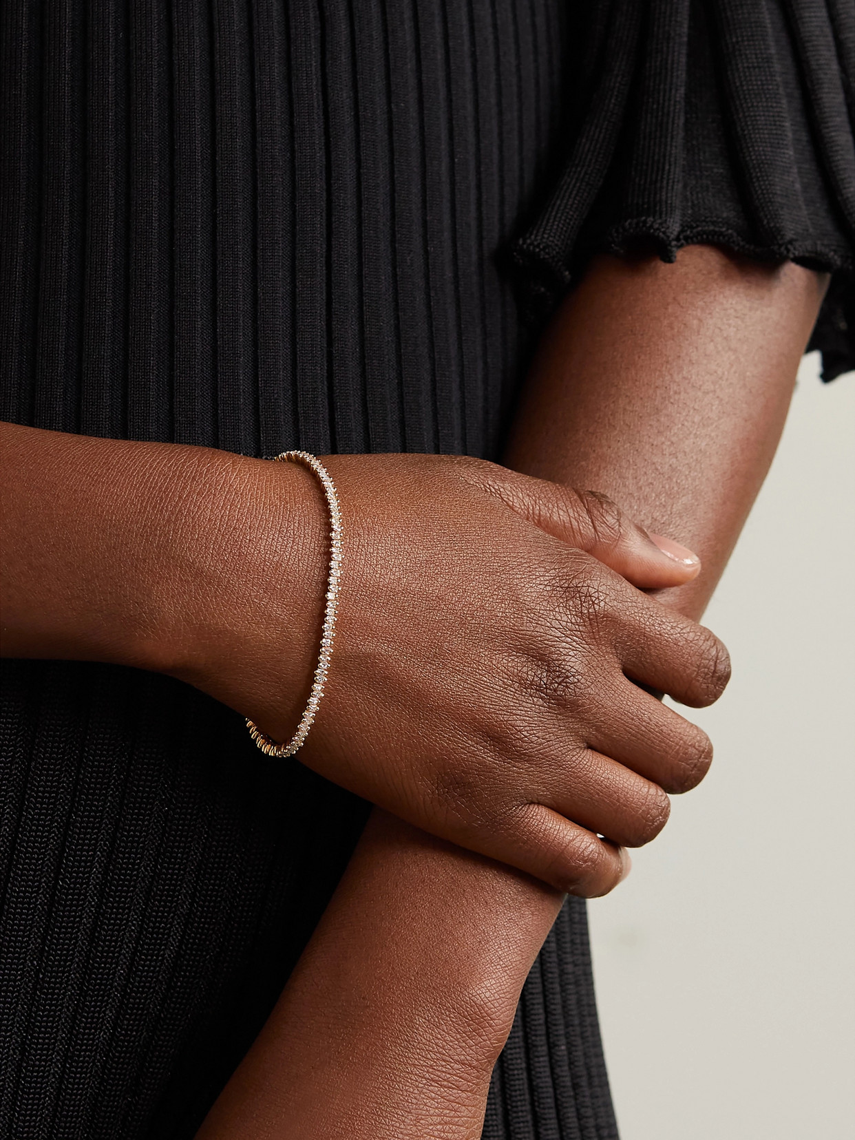 Suzanne Kalan 18-karat Gold Diamond Tennis Bracelet In Gold