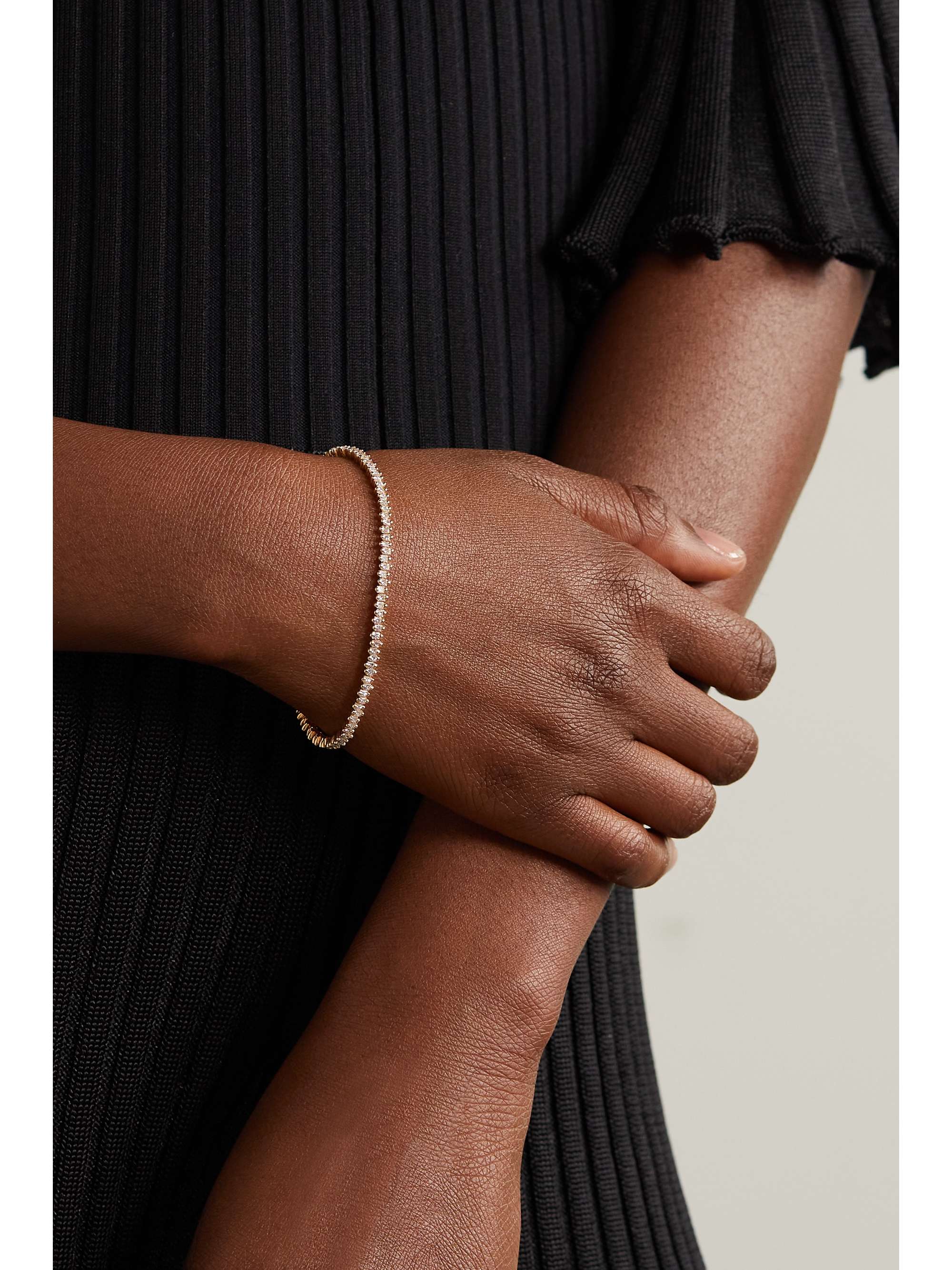 SUZANNE KALAN 18-karat gold diamond tennis bracelet