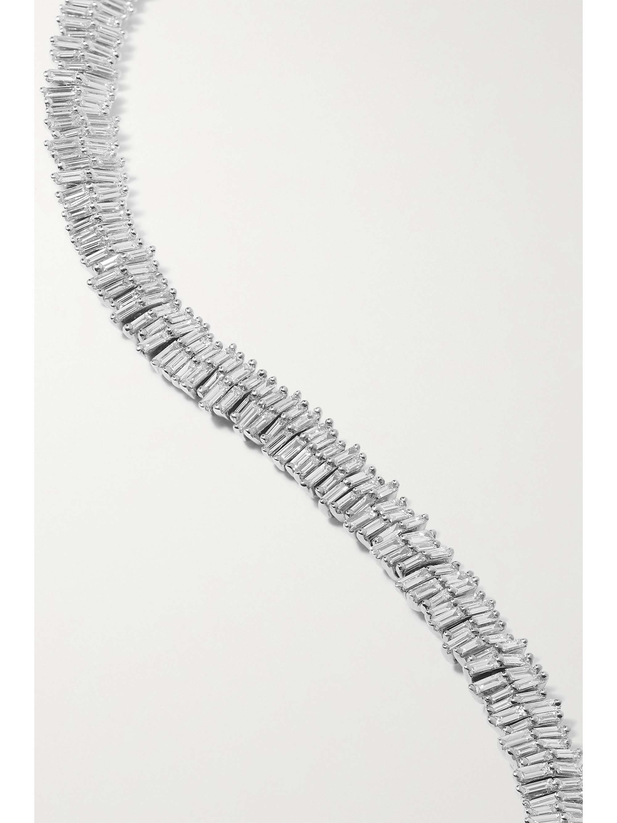 SUZANNE KALAN 18-karat white gold diamond necklace