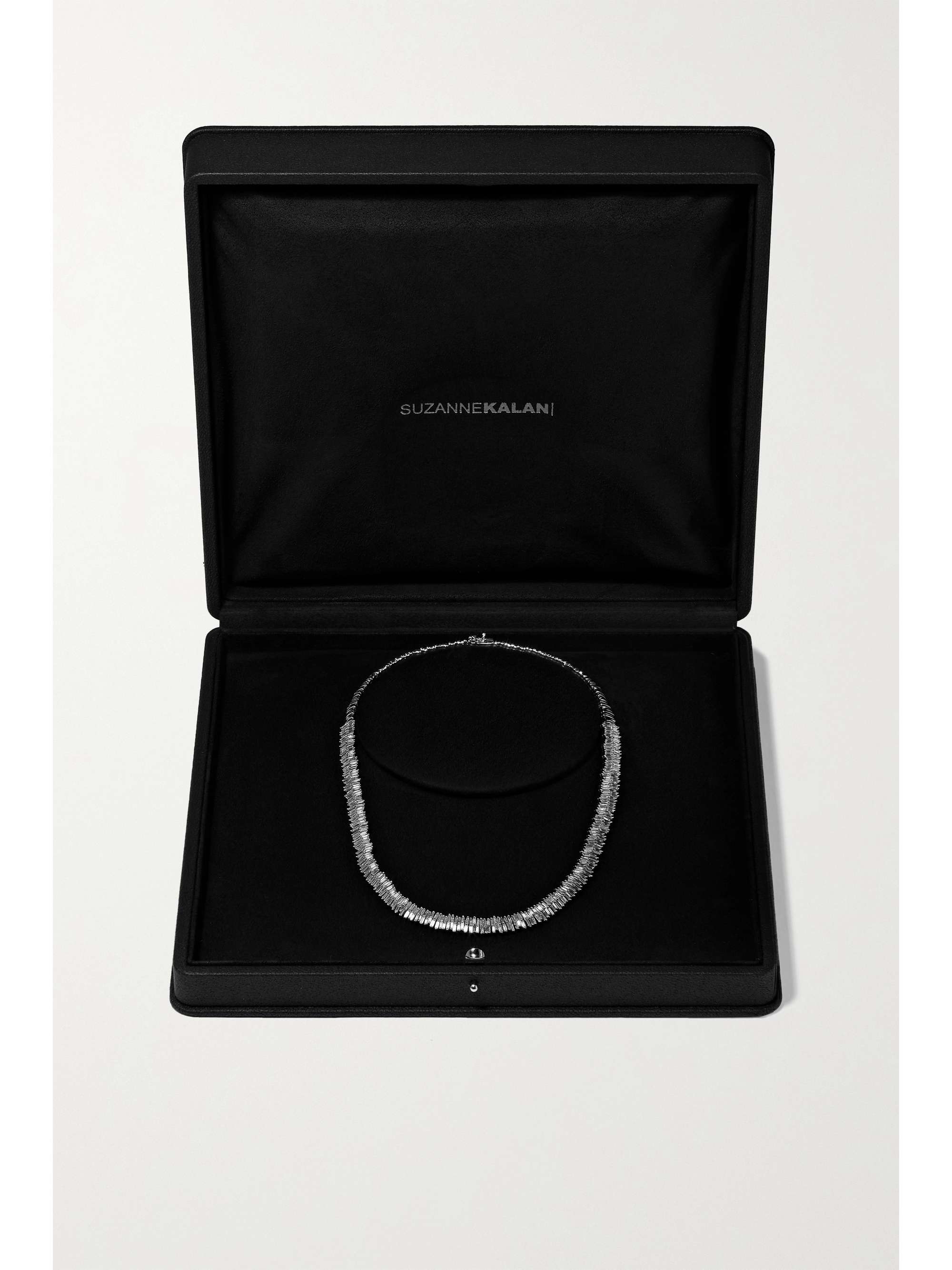 SUZANNE KALAN 18-karat white gold diamond necklace