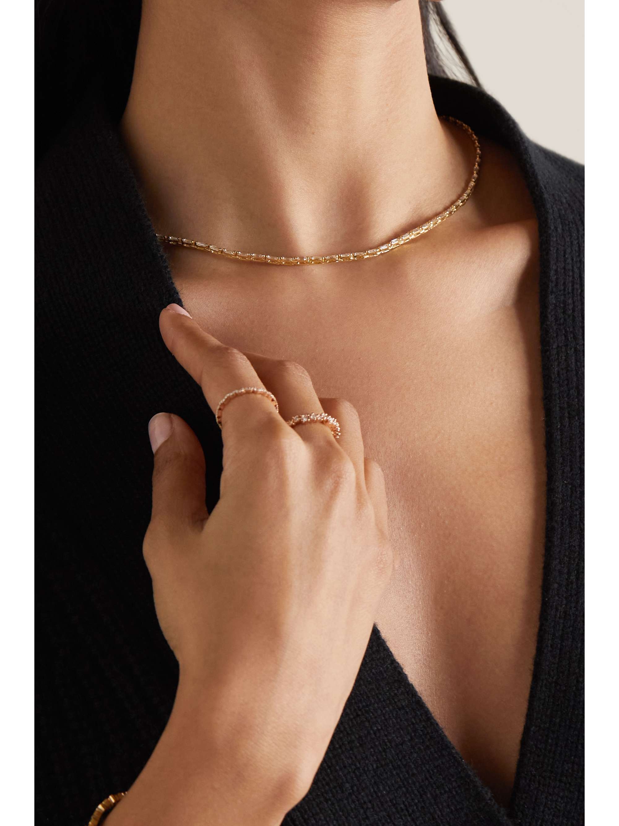 SUZANNE KALAN 18-karat gold diamond necklace