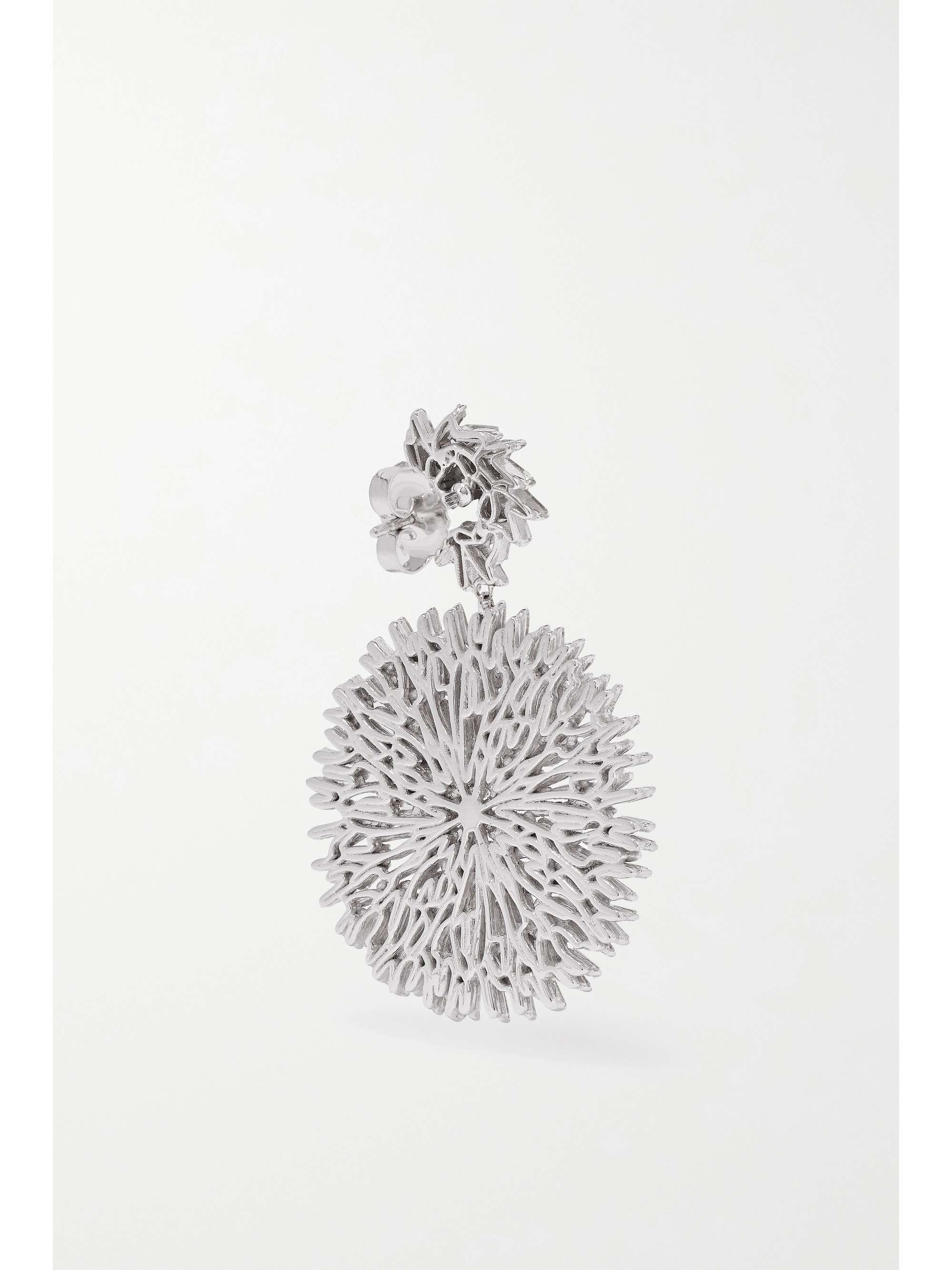 SUZANNE KALAN 18-karat white gold diamond earrings
