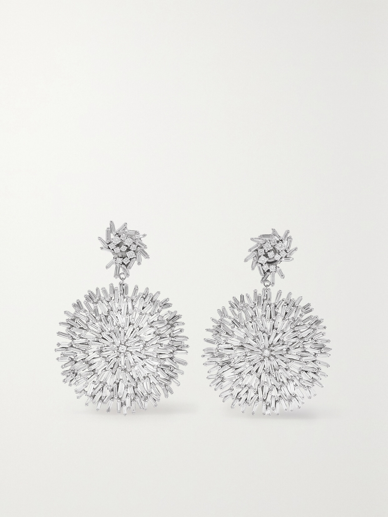 Suzanne Kalan 18-karat White Gold Diamond Earrings