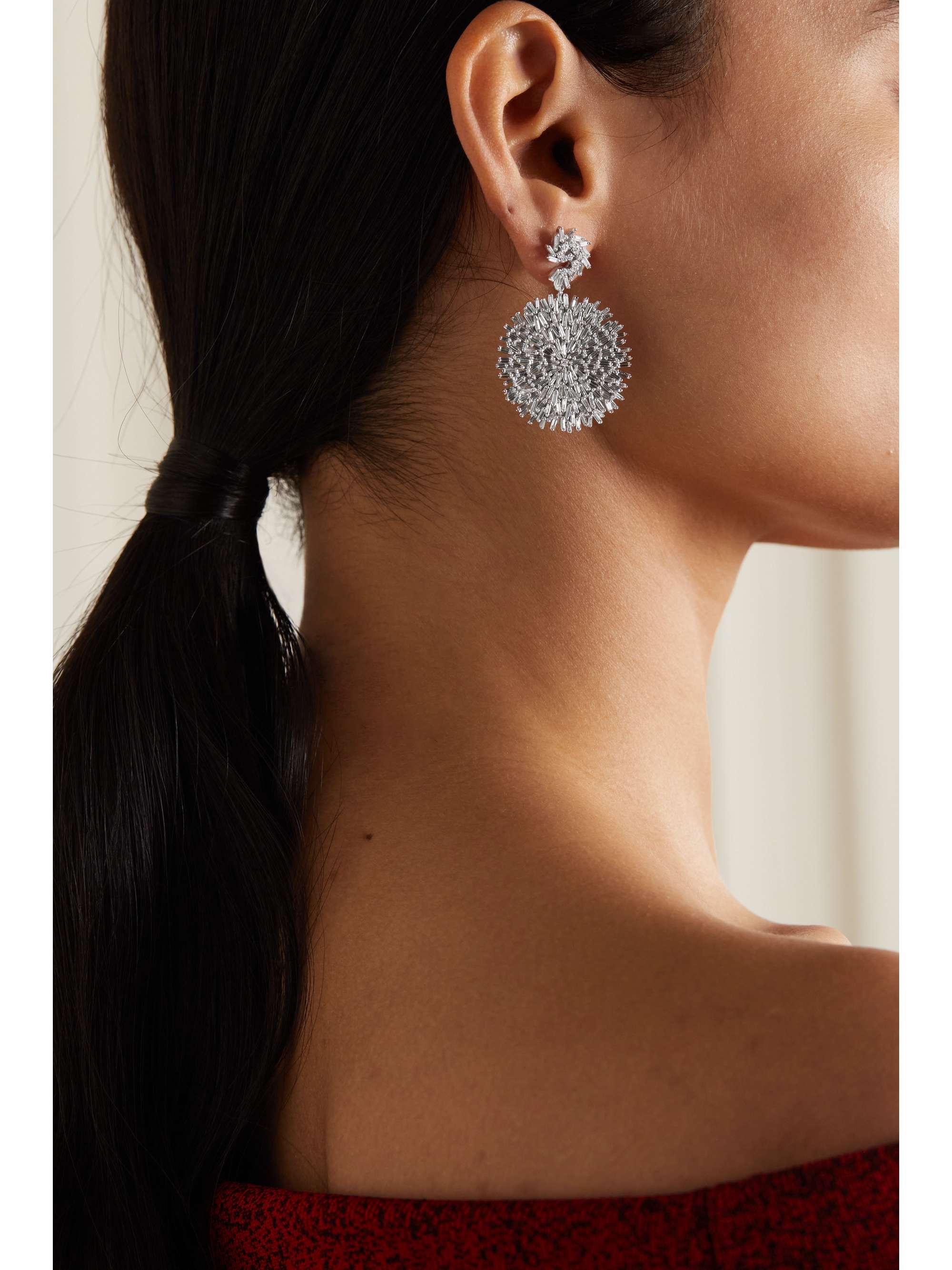 18 karat white gold diamond earrings