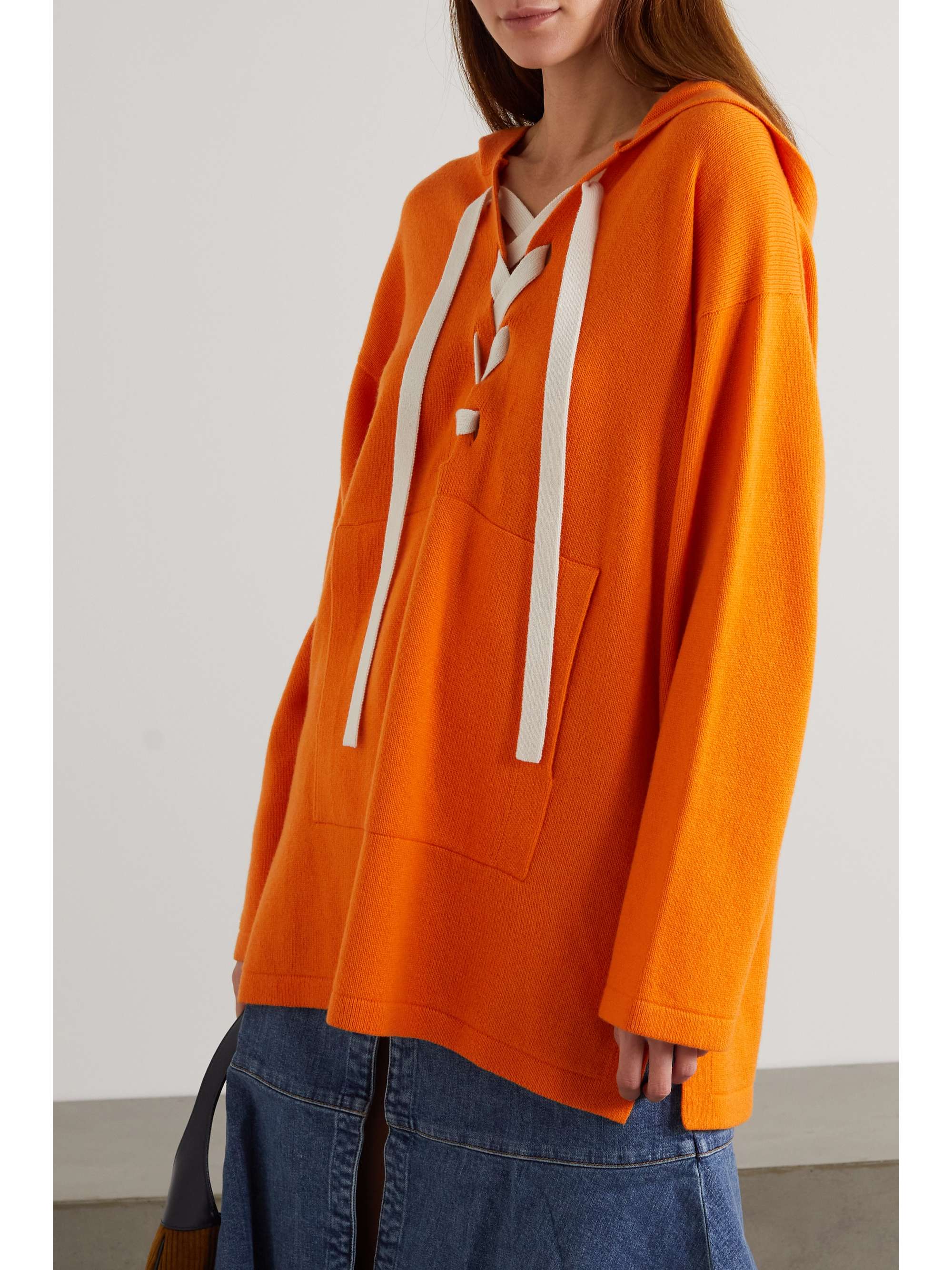 CLEMENTS RIBEIRO Dakota Baja lace-up striped cashmere hoodie