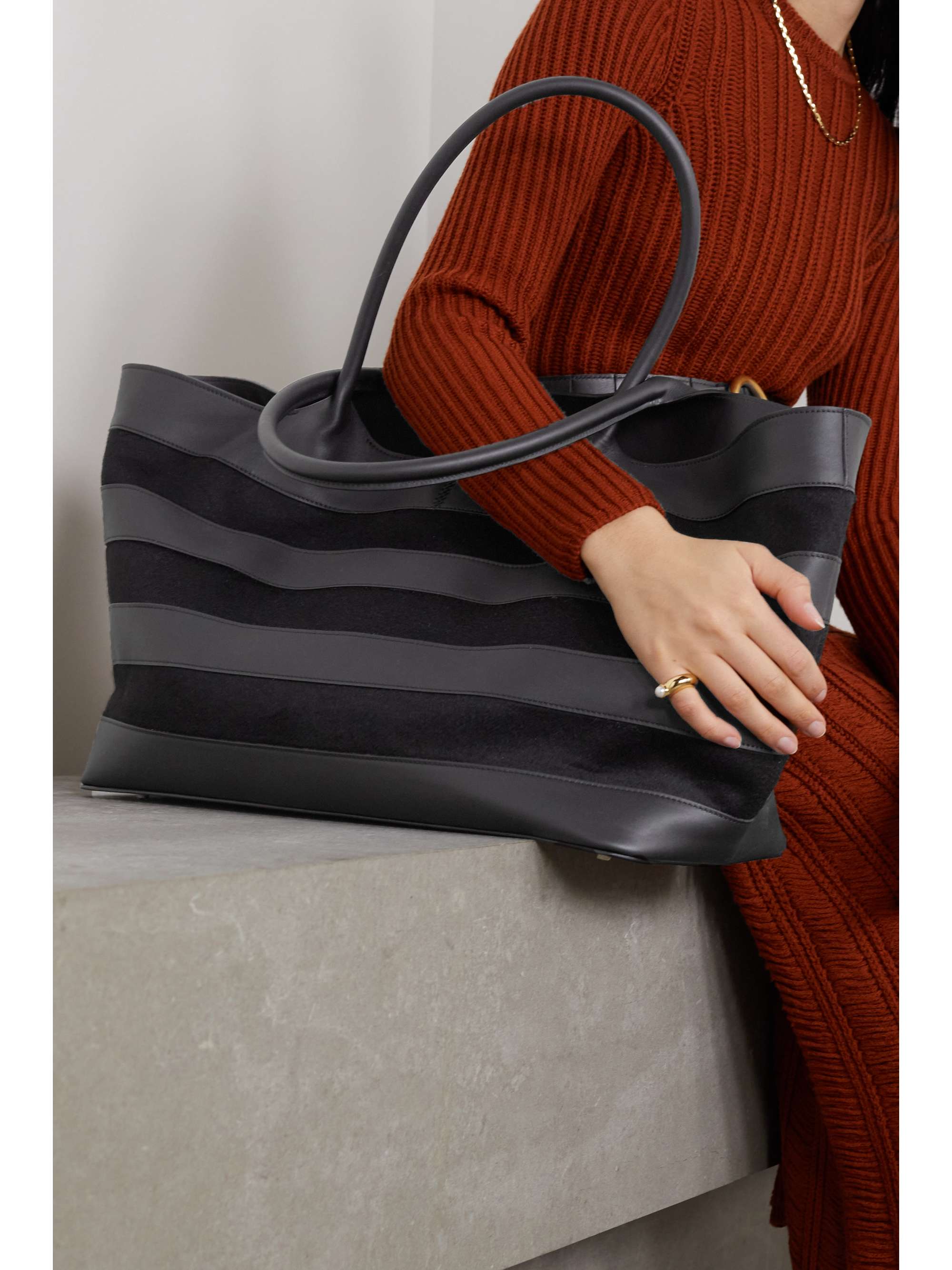GABRIELA HEARST Mcewan paneled leather and cashmere tote