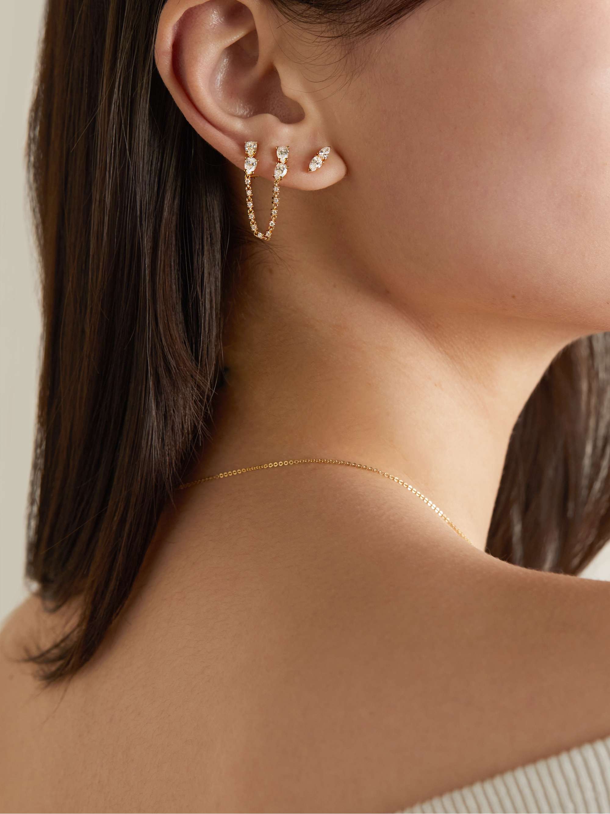 ANITA KO Daphne 18-karat gold diamond single earring