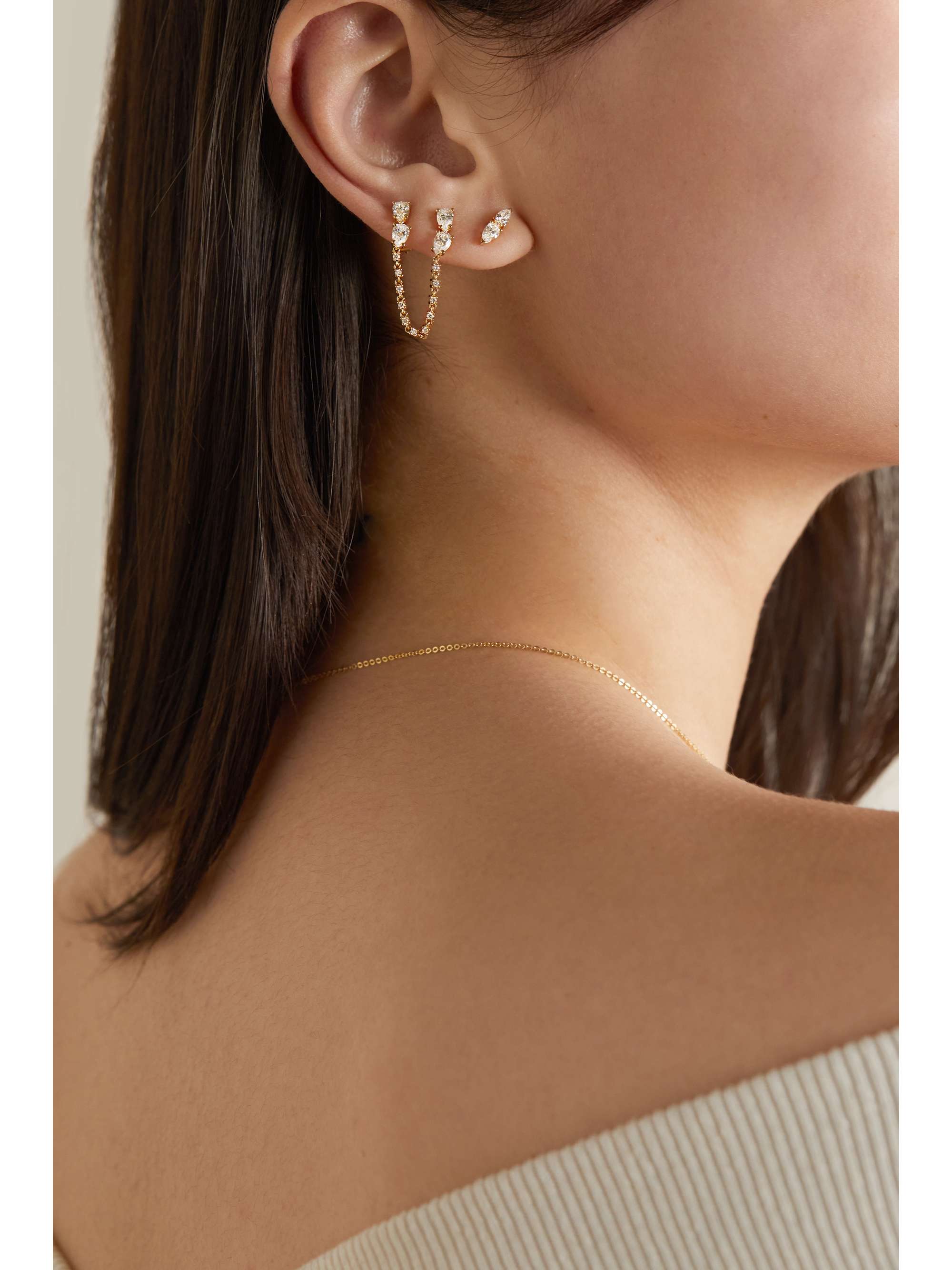 ANITA KO Daphne 18-karat gold diamond single earring