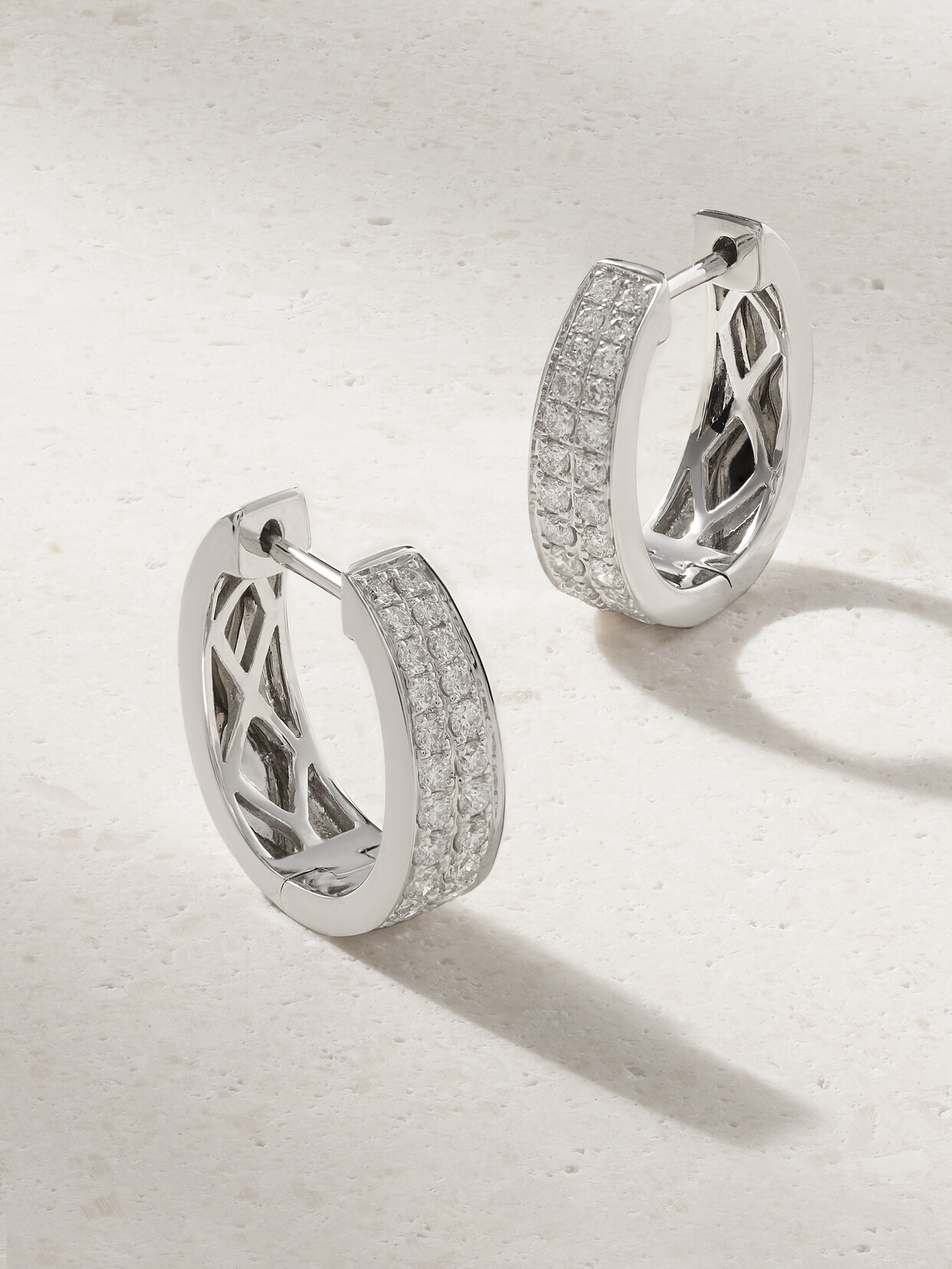 Anita Ko Meryl 18-karat White Gold Diamond Hoop Earrings