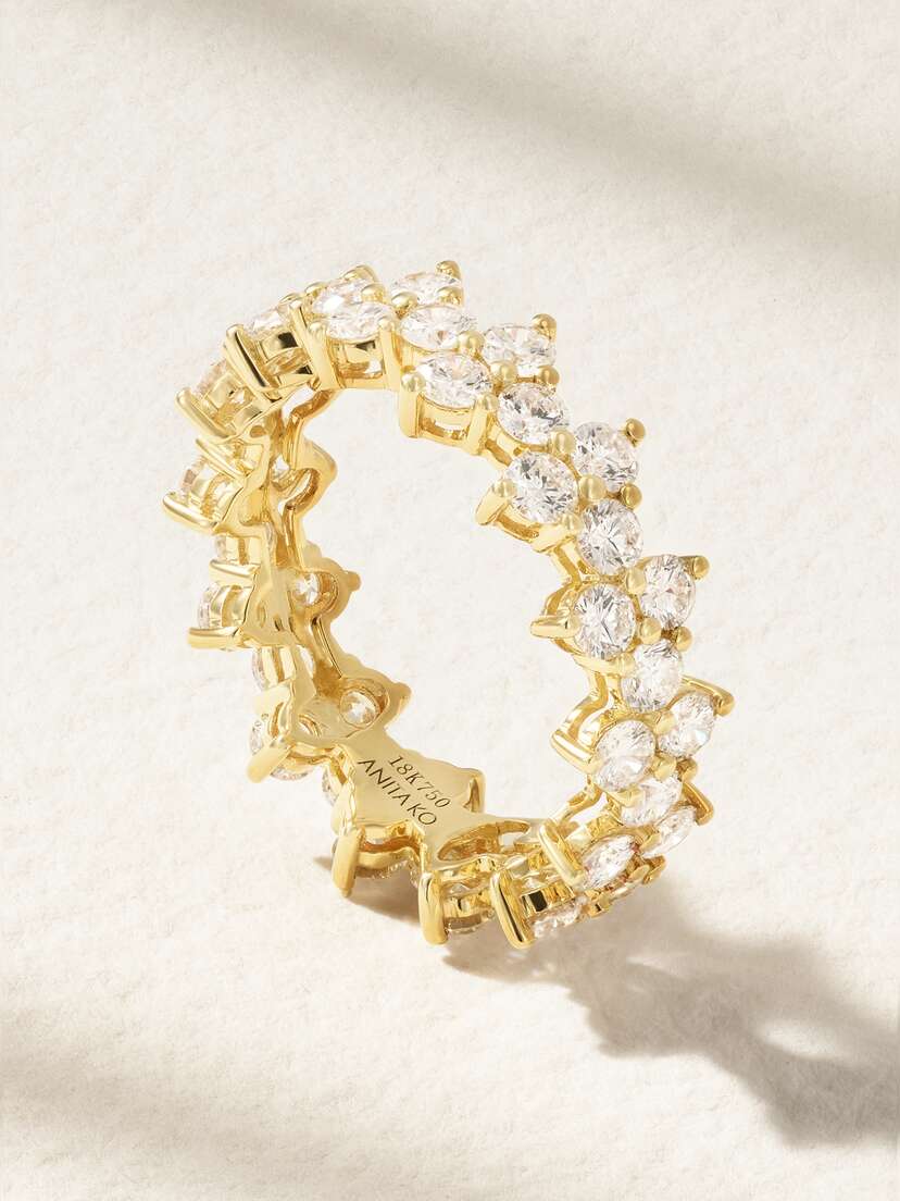 Anita Ko Triangle 18-karat Gold Diamond Ring