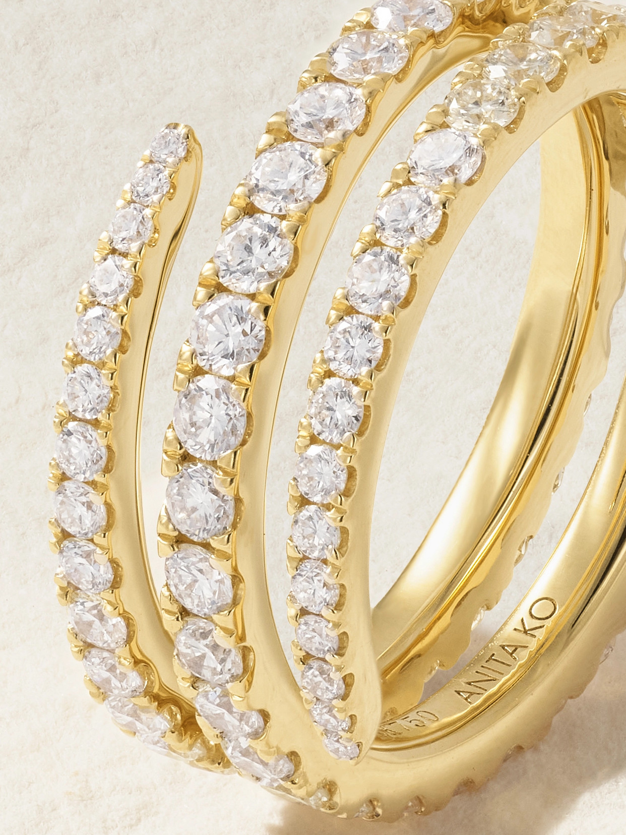Anita Ko Coil 18-karat Gold Diamond Ring In Gold