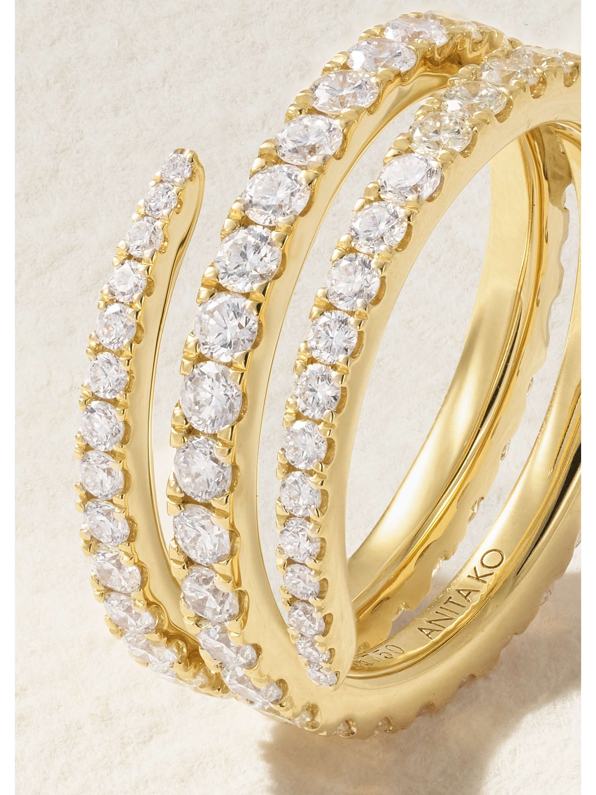 ANITA KO Coil 18-karat white gold diamond ring