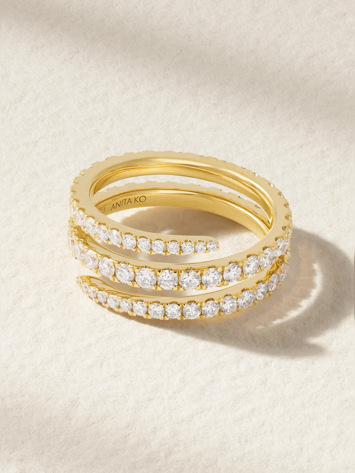Anita Ko - Coil 18-karat Gold Diamond Ring - 6 1/2