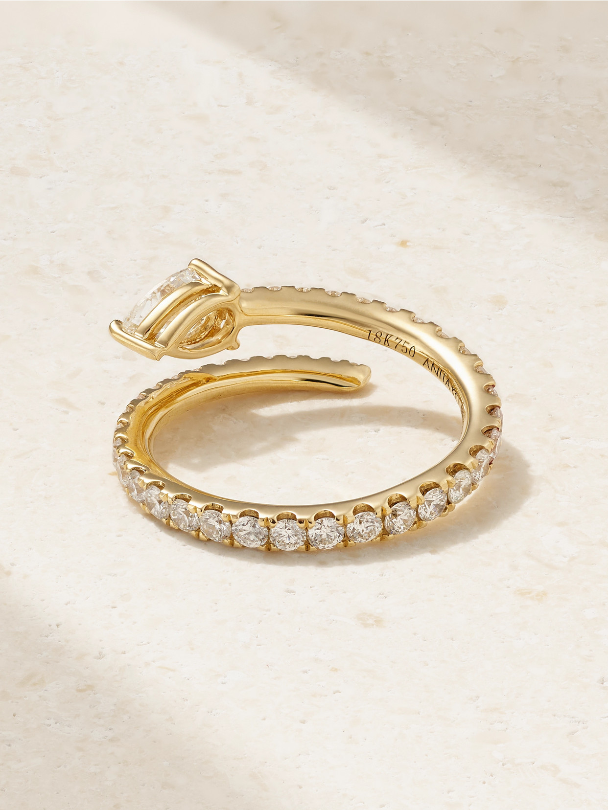 Anita Ko Two Row 18-karat Gold Diamond Ring In Gold