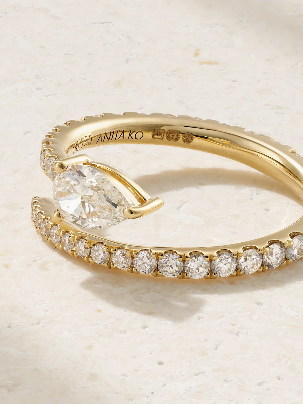 Anita Ko Two Row 18-karat Gold Diamond Ring In Gold