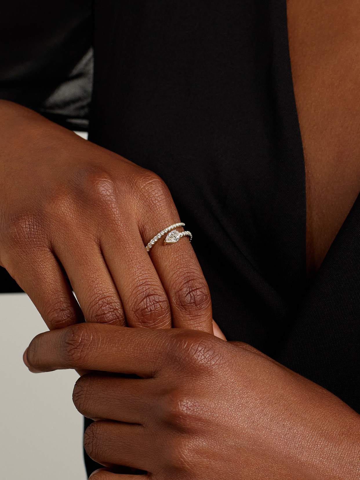 Anita Ko Two Row 18-karat Gold Diamond Ring In Gold