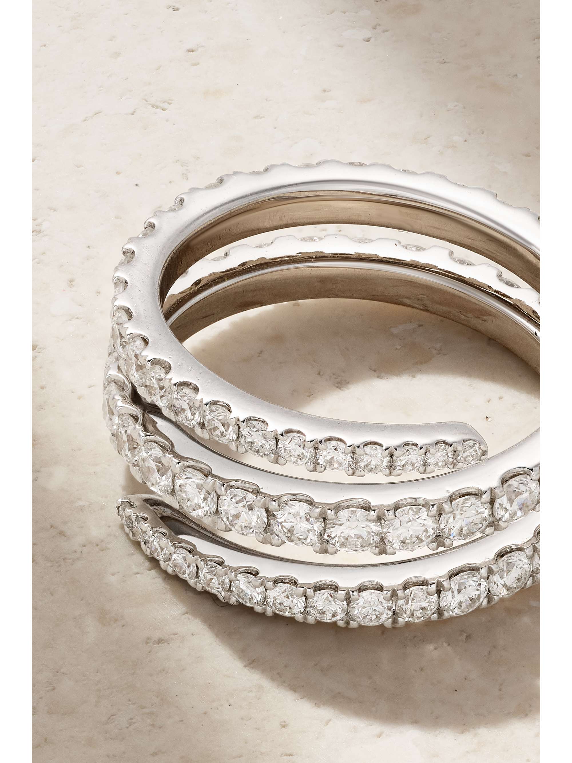 ANITA KO Coil 18-karat white gold diamond ring